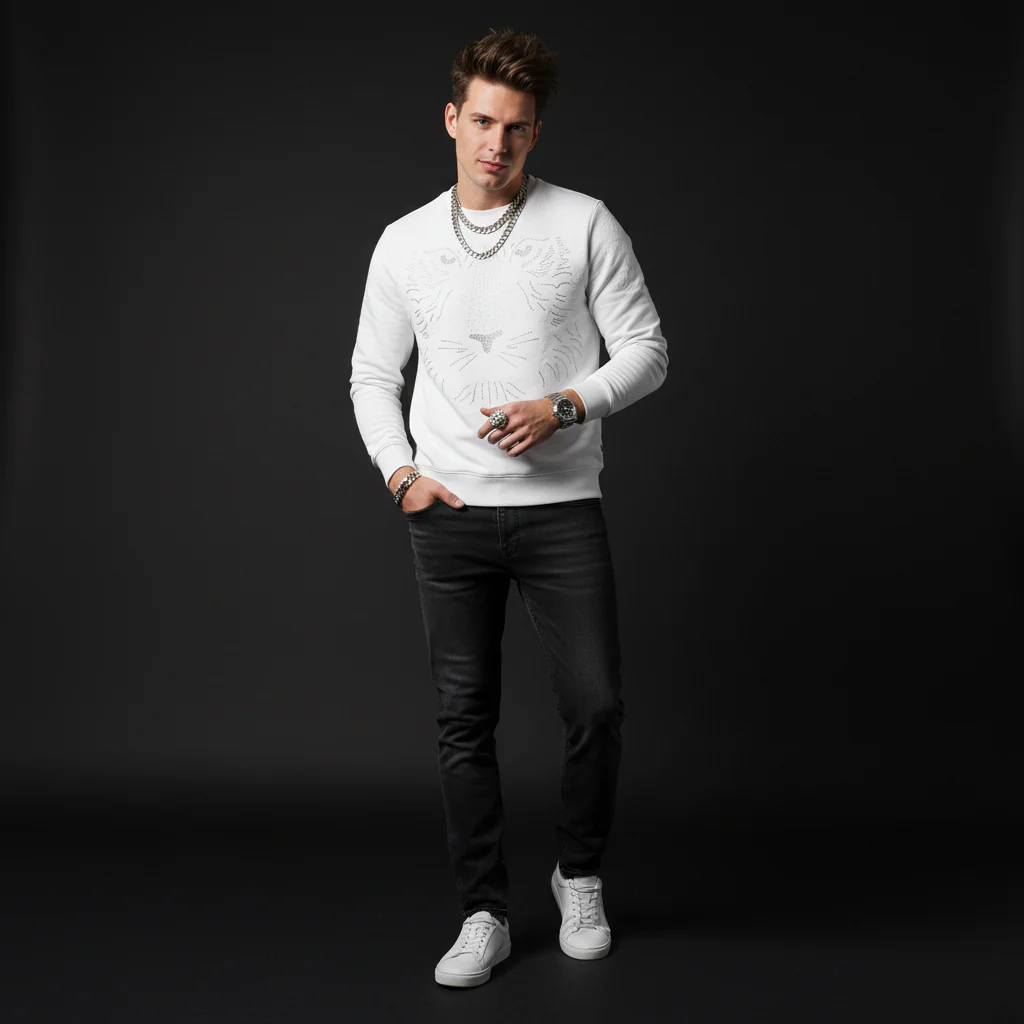 Midnight Roar sweatshirt WHITE - Image 2