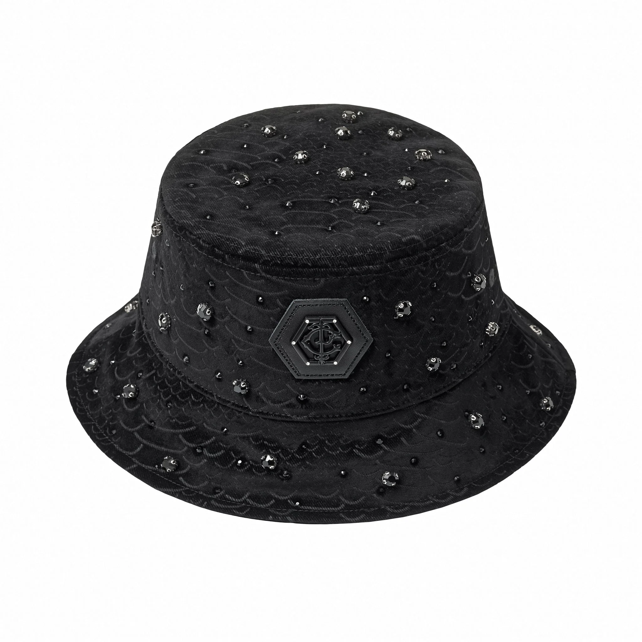 Midnight Serpent Rhinestone - Century Penthouse Hat BLACK - Image 3