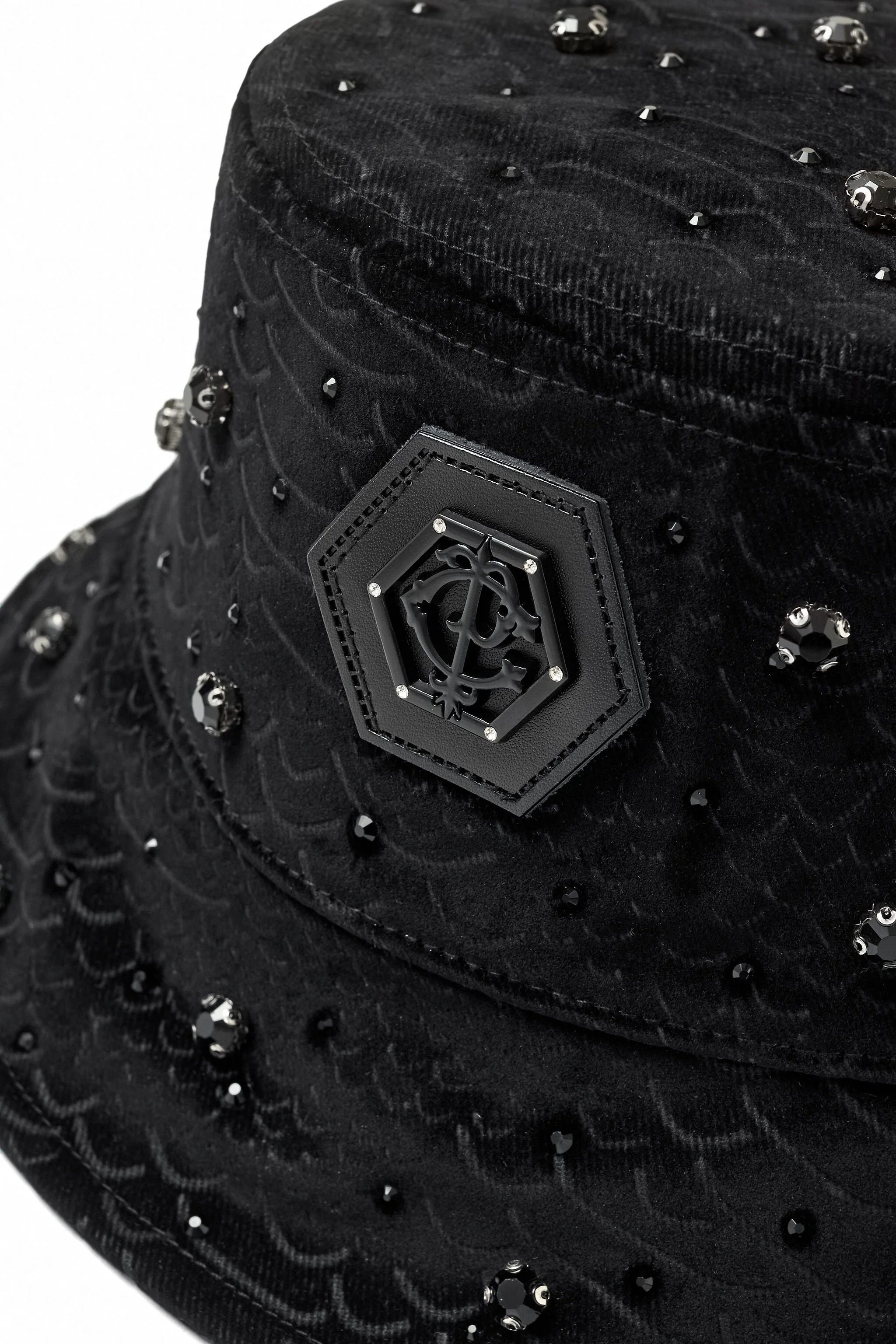 Midnight Serpent Rhinestone - Century Penthouse Hat BLACK - Image 5