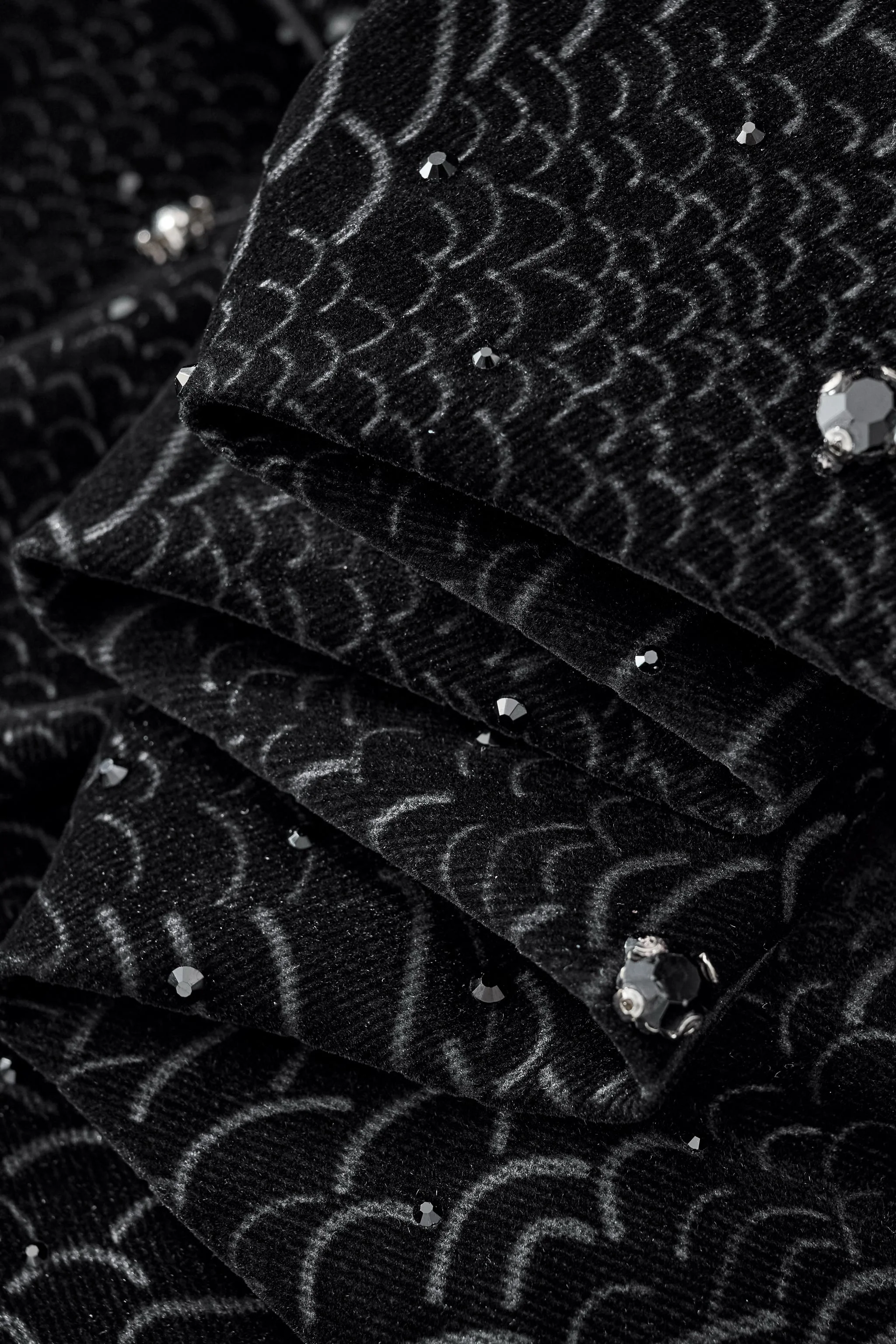 Midnight Serpent Rhinestone Jacket - Century Penthouse BLACK - Image 6