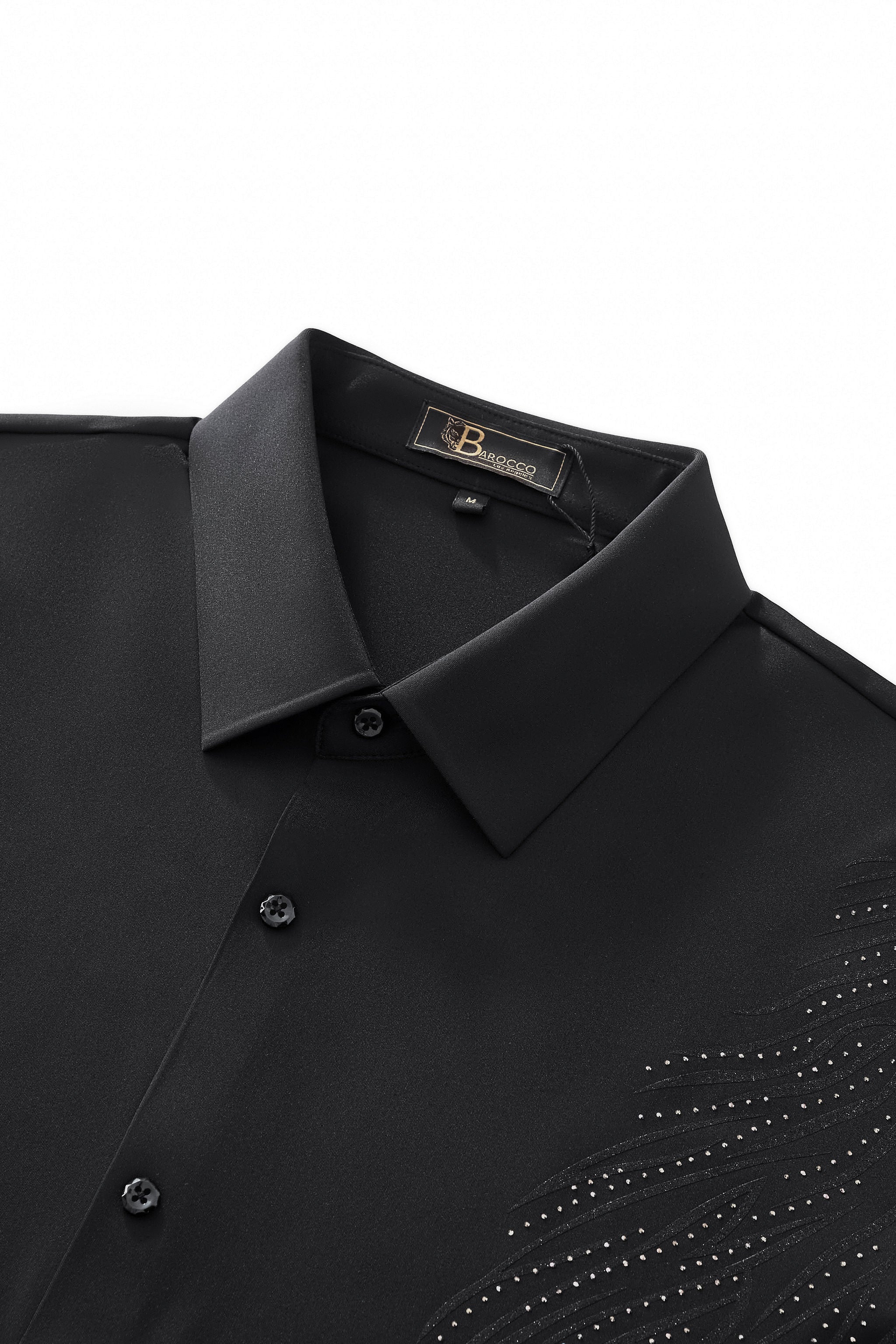 Midnight Wave Embellished LS Shirt BLACK - Image 4
