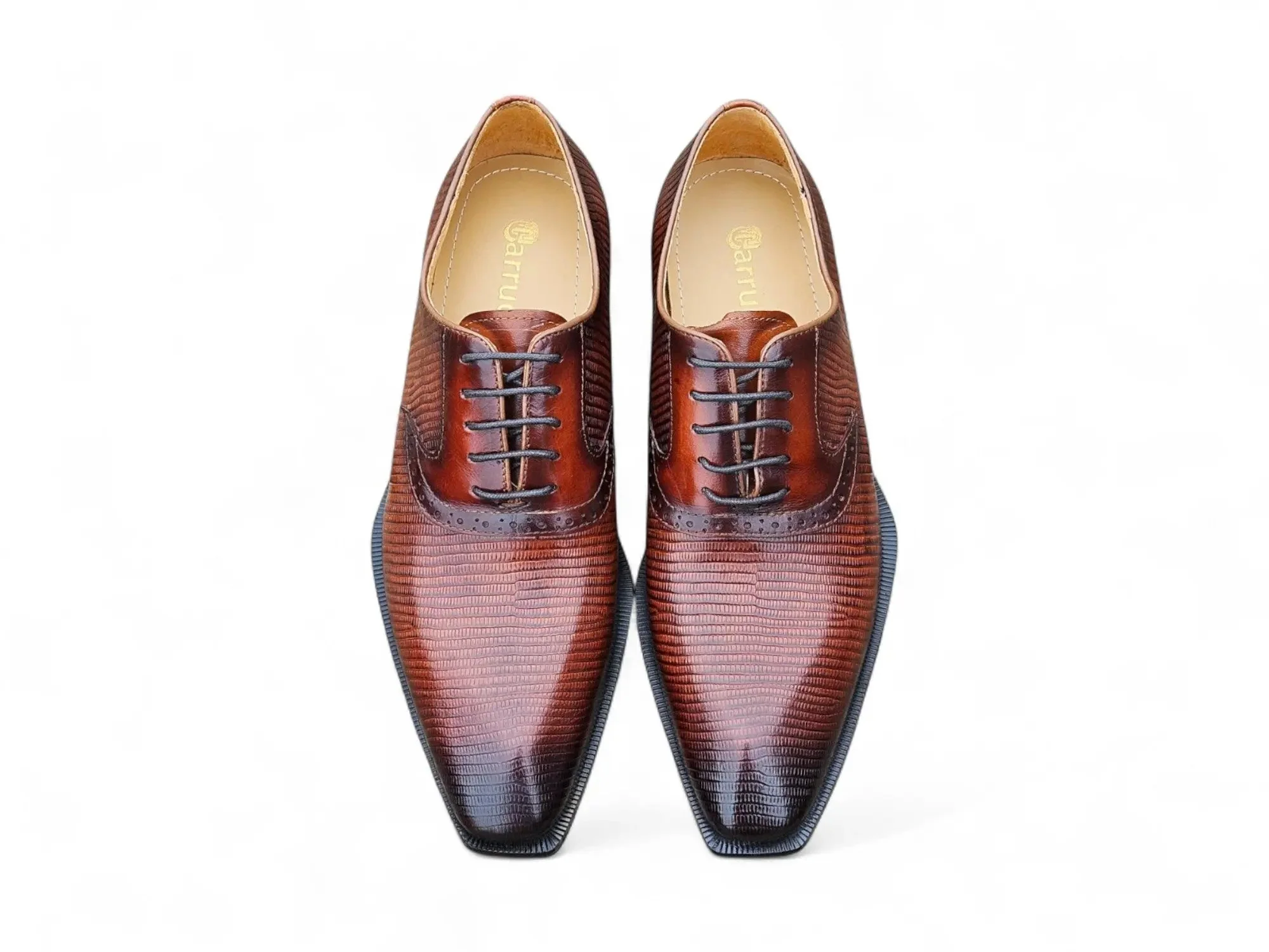 Milano Lizard Embossed Oxford Dress Shoes - Image 2