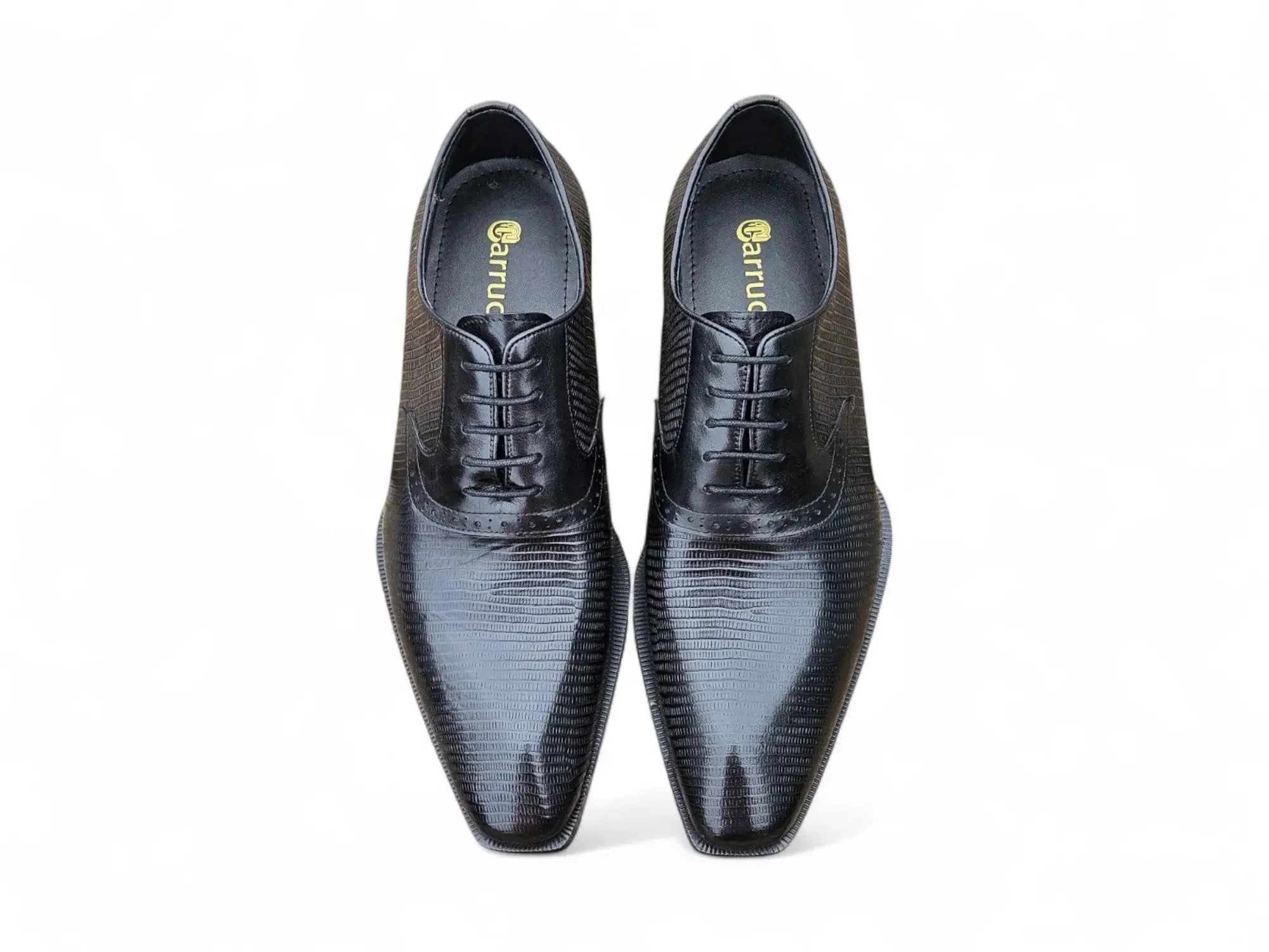 Milano Lizard Embossed Oxford Dress Shoes - Image 5