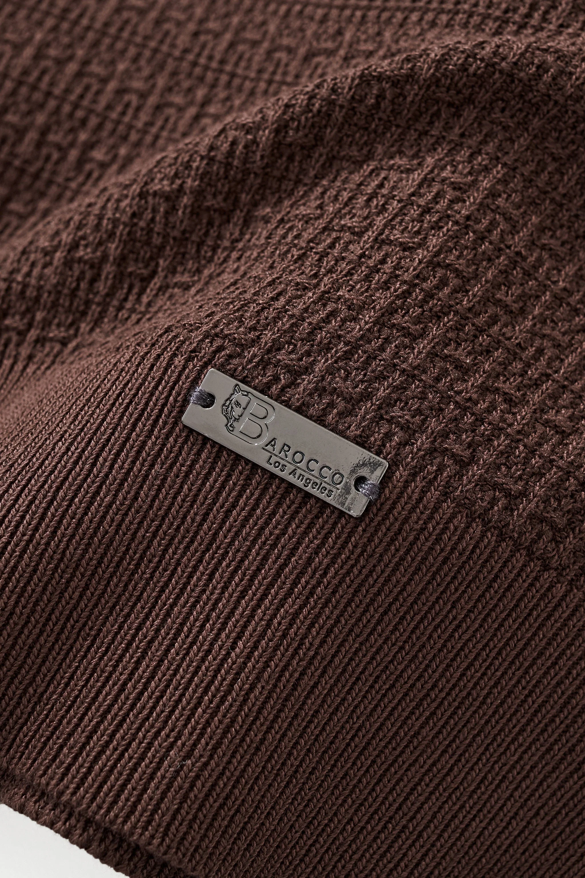 Milano Texture Knit Polo BROWN - Image 8