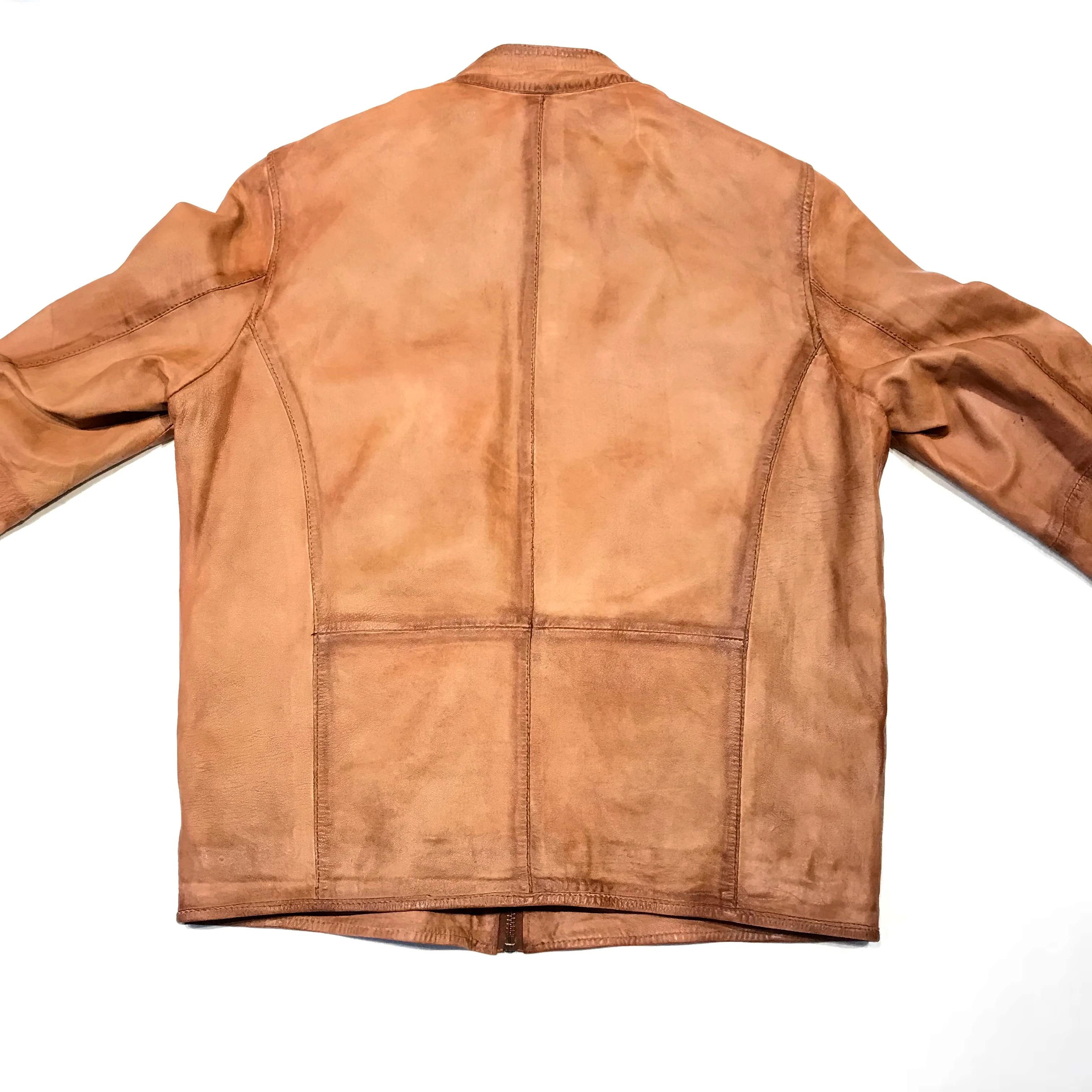 Missani Le Collezioni Cognac Lambskin Leather Jacket - Image 4