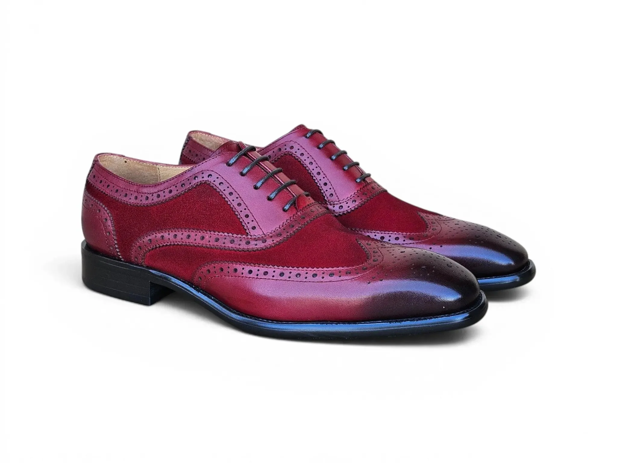 Mixed Media Burnished Wingtip Oxford - Image 13