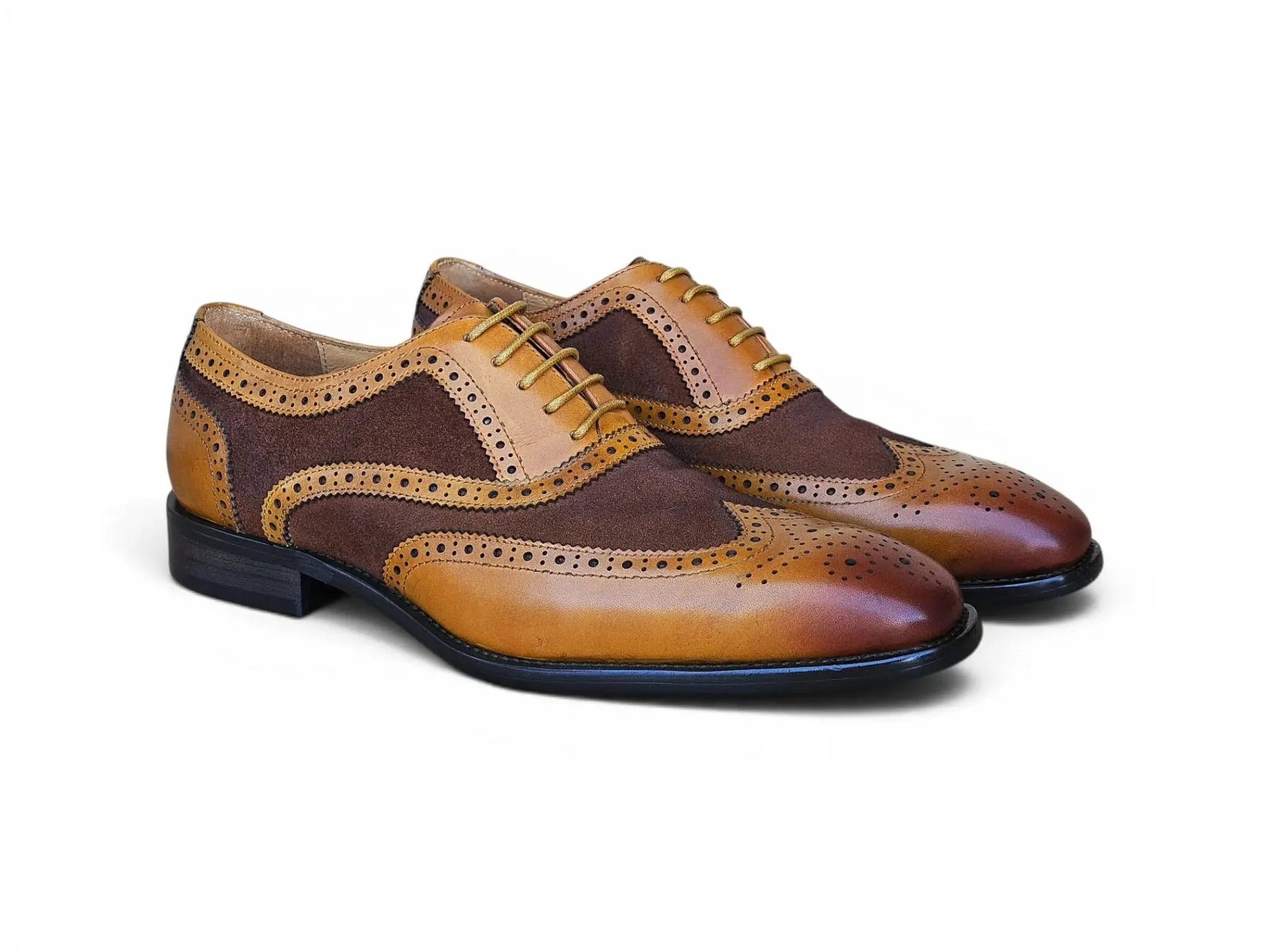 Mixed Media Burnished Wingtip Oxford - Image 19
