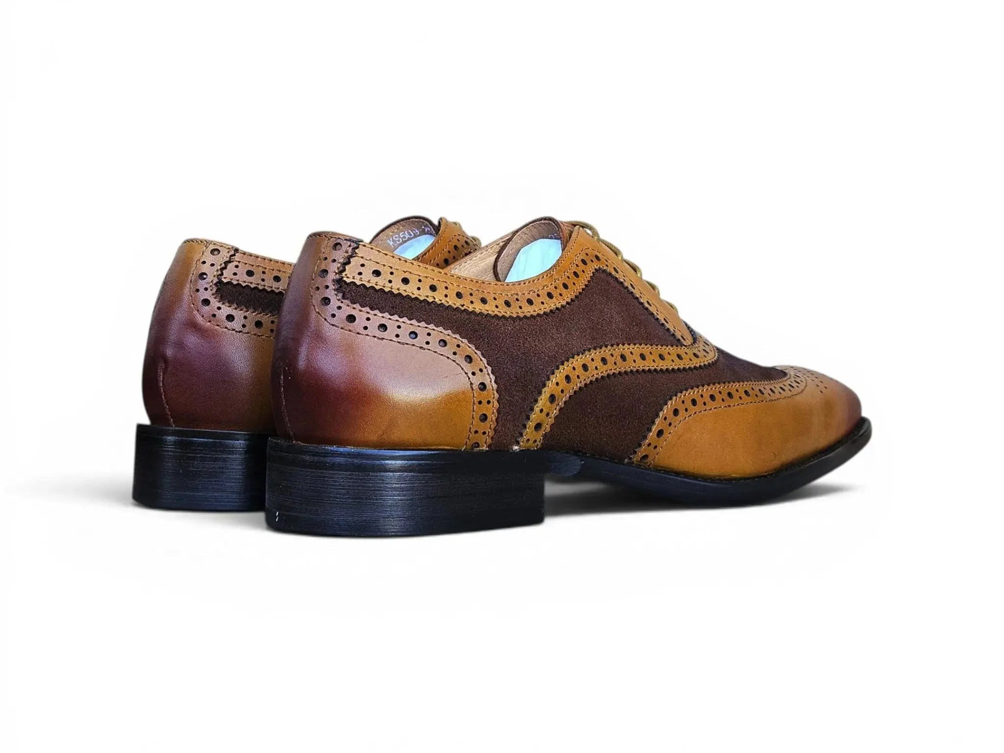Mixed Media Burnished Wingtip Oxford - Image 23