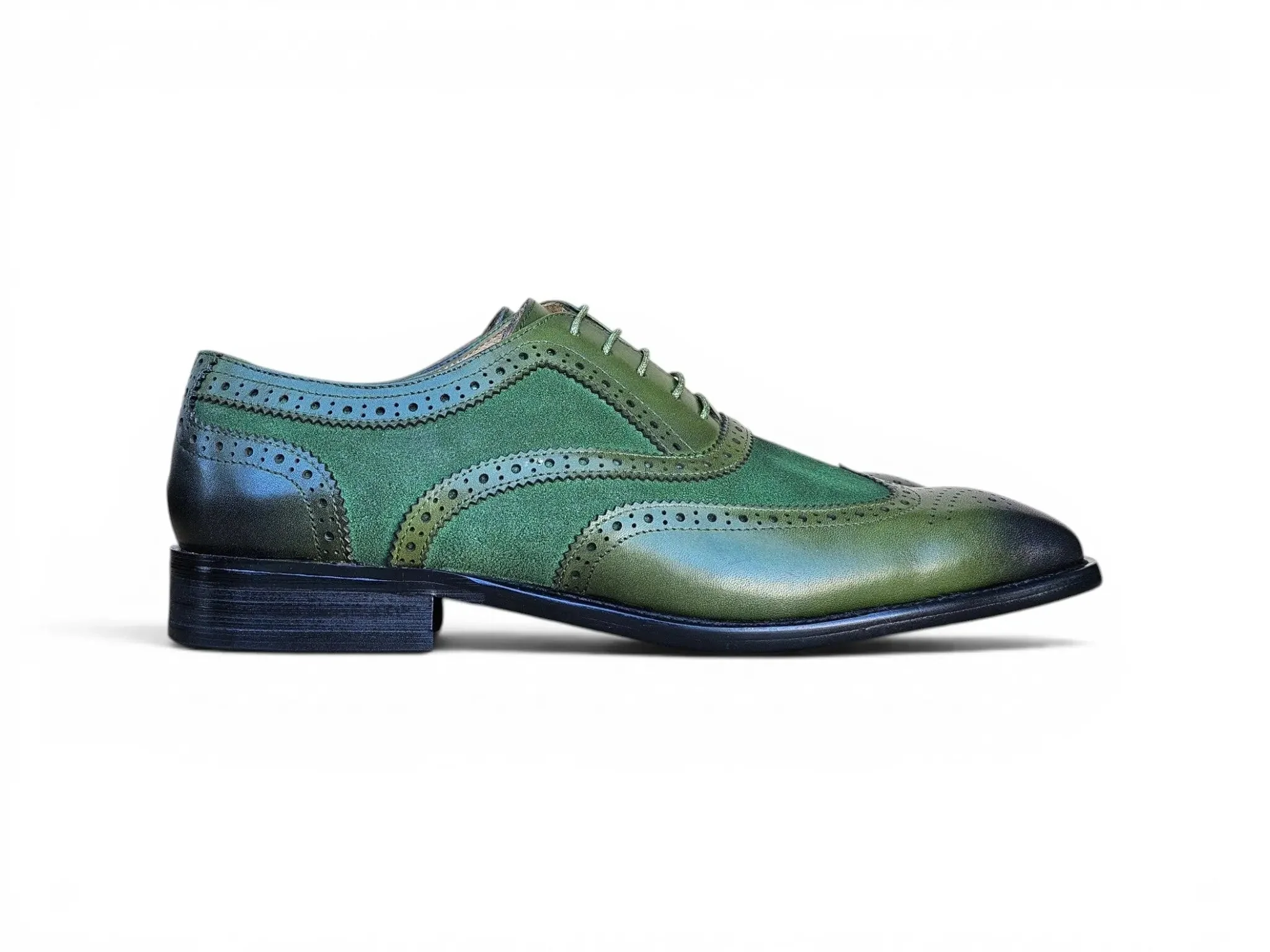 Mixed Media Burnished Wingtip Oxford - Image 32