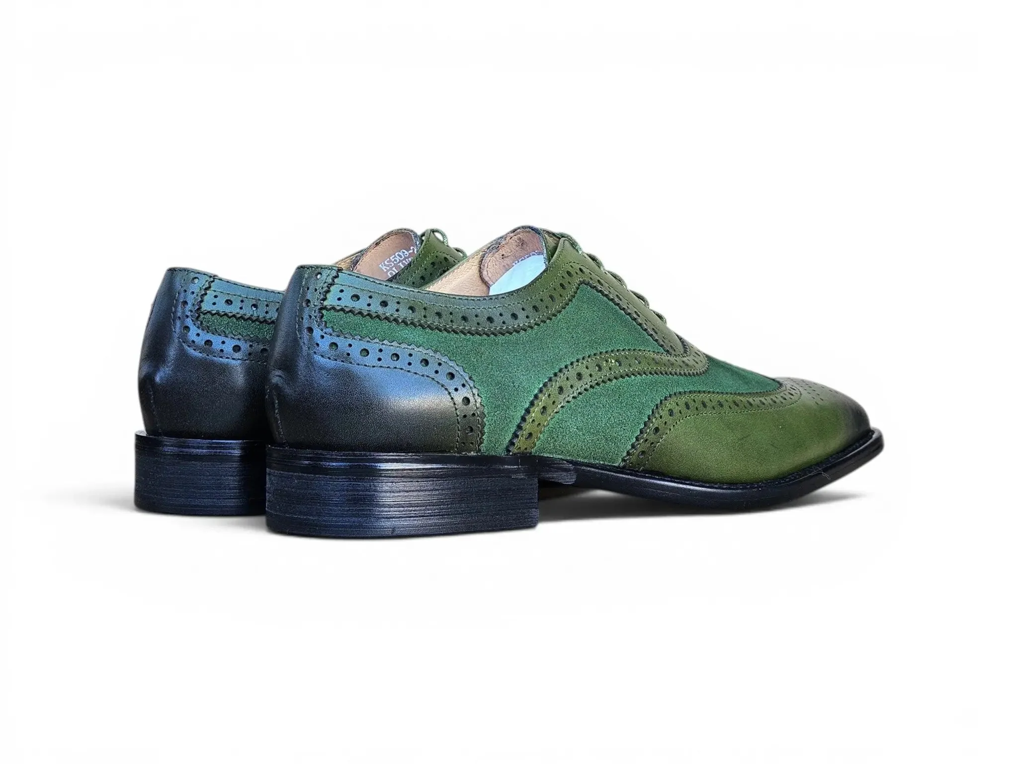 Mixed Media Burnished Wingtip Oxford - Image 33