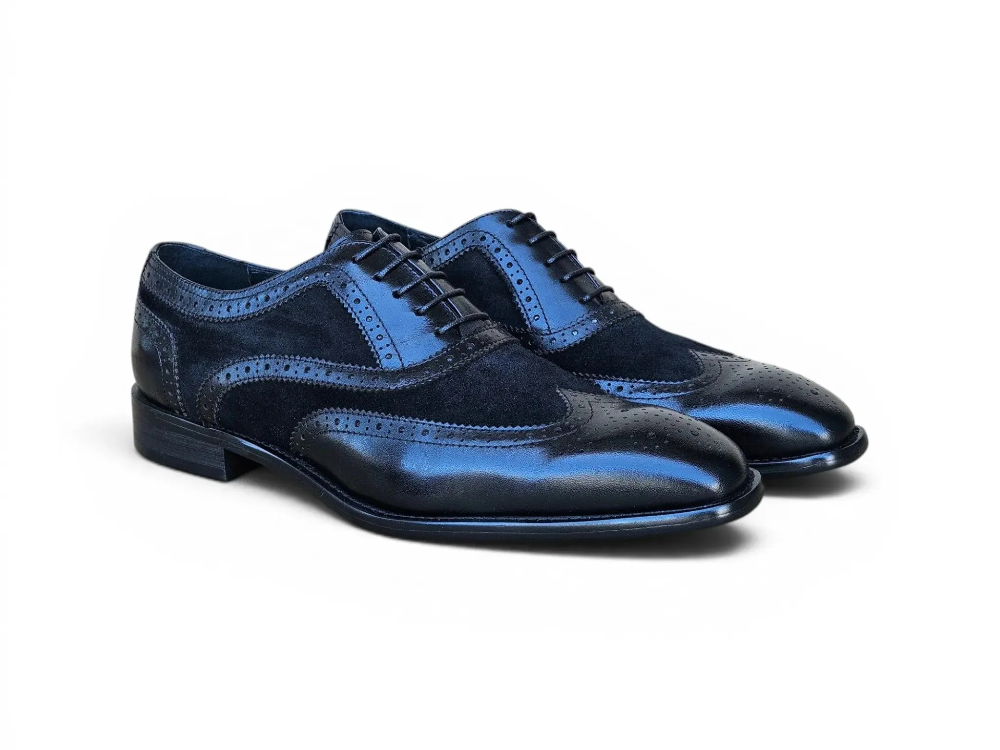 Mixed Media Burnished Wingtip Oxford - Image 41