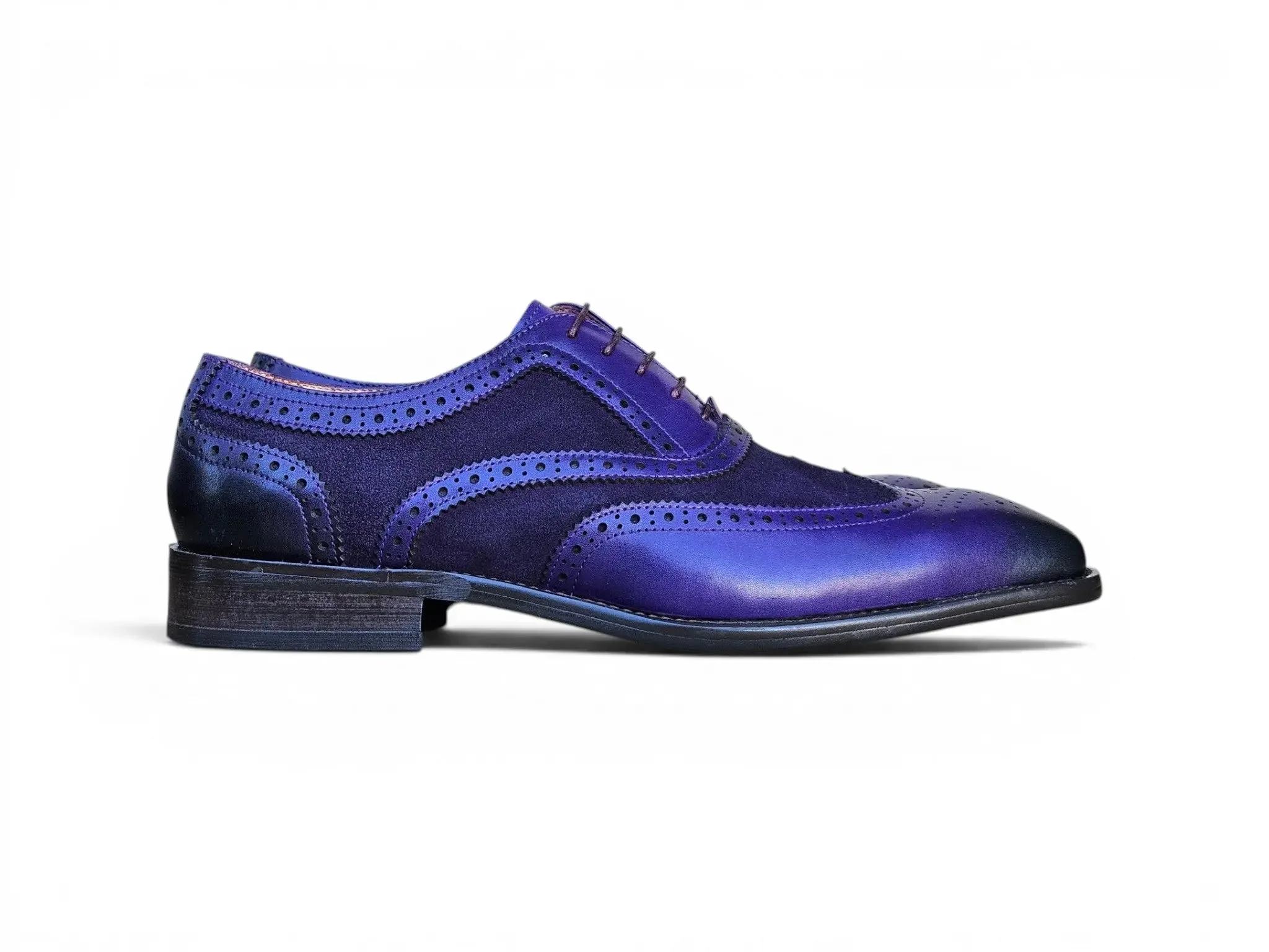 Mixed Media Burnished Wingtip Oxford - Image 7