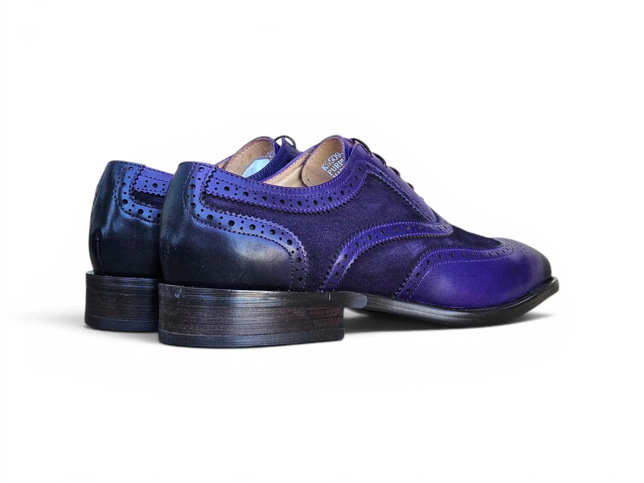 Mixed Media Burnished Wingtip Oxford - Image 9