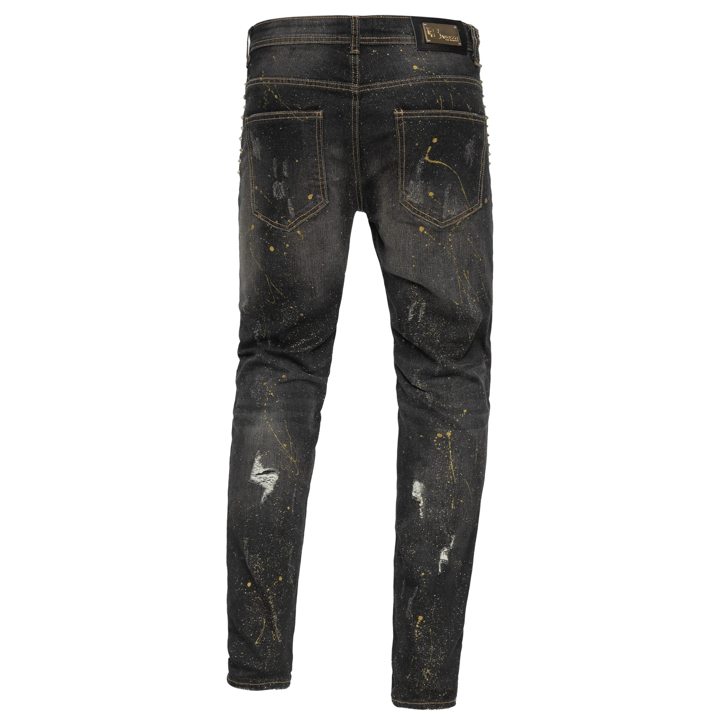 MODERN MIX Denim Pants SMOKE/GOLD - Image 2