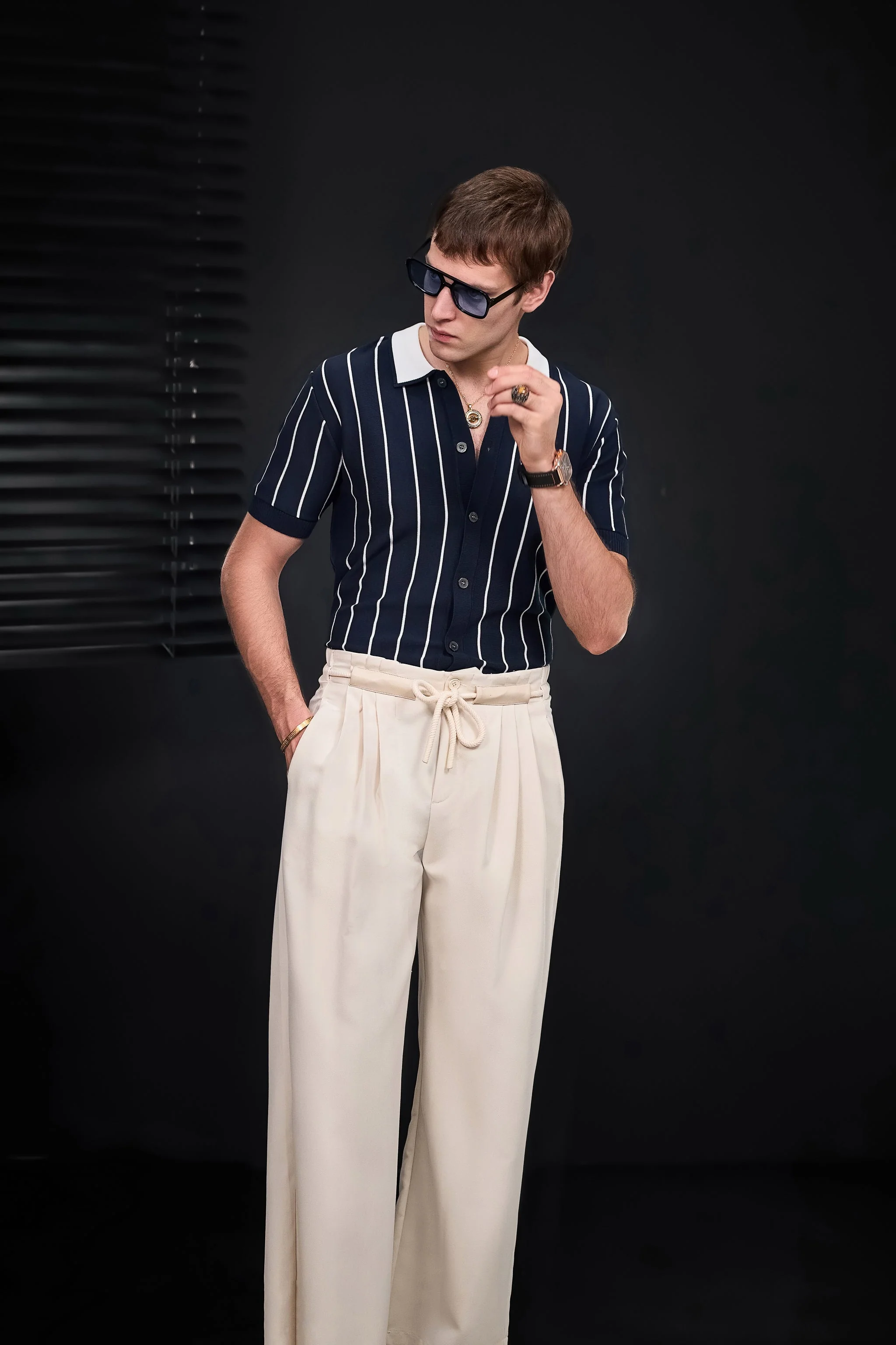ModStripe Knit Shirt NAVY/WHITE - Image 11