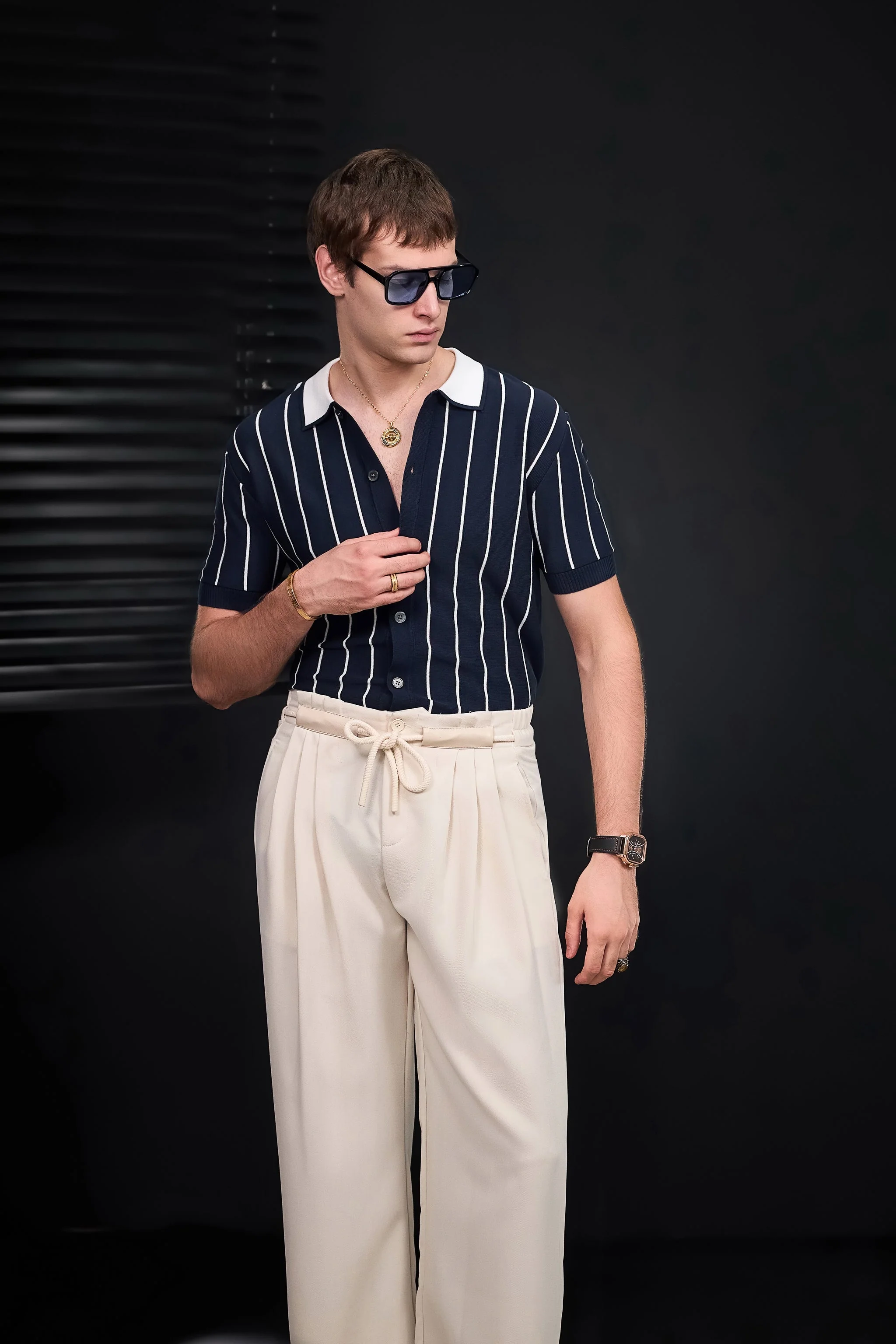 ModStripe Knit Shirt NAVY/WHITE - Image 12
