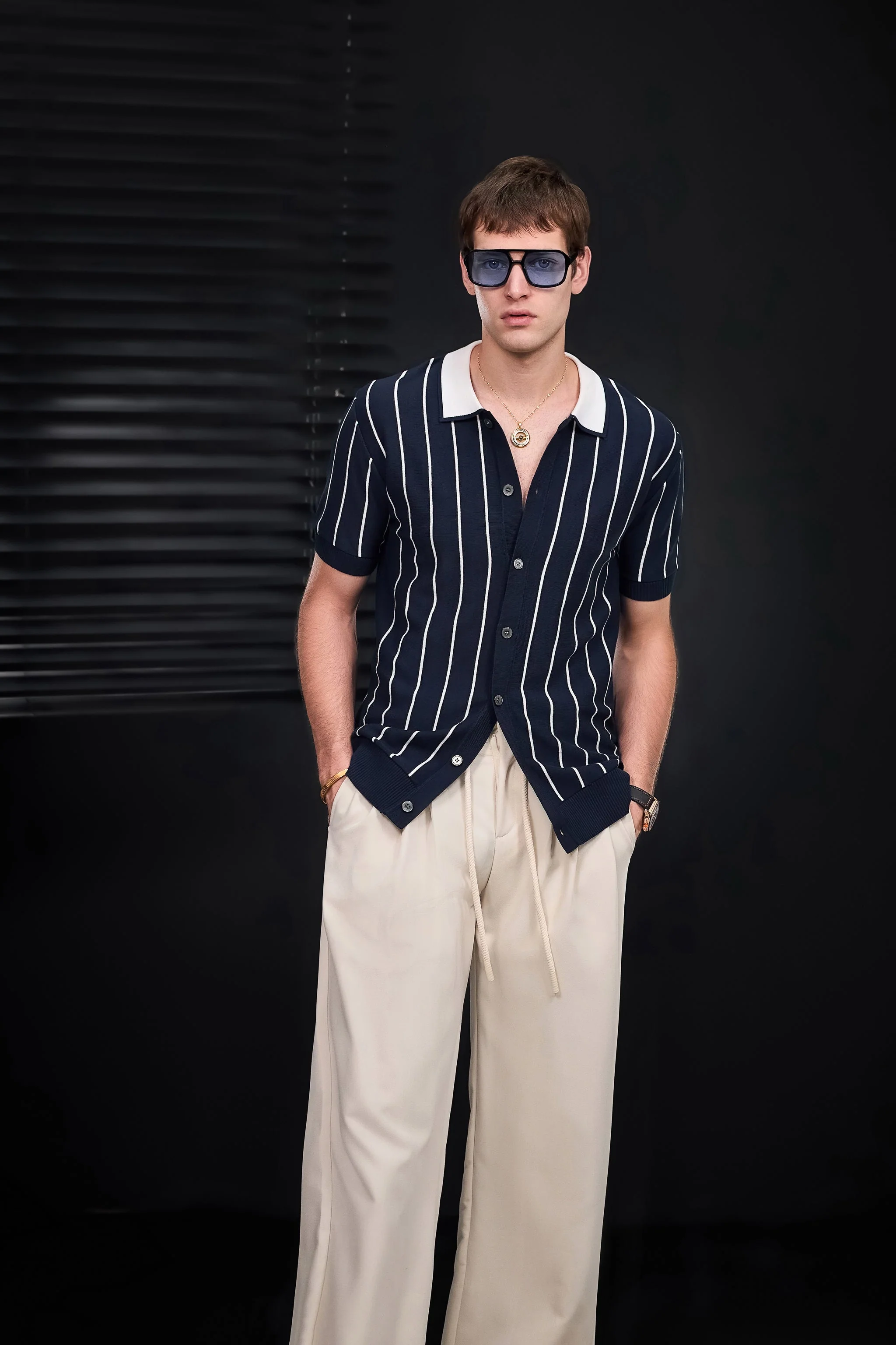 ModStripe Knit Shirt NAVY/WHITE - Image 13