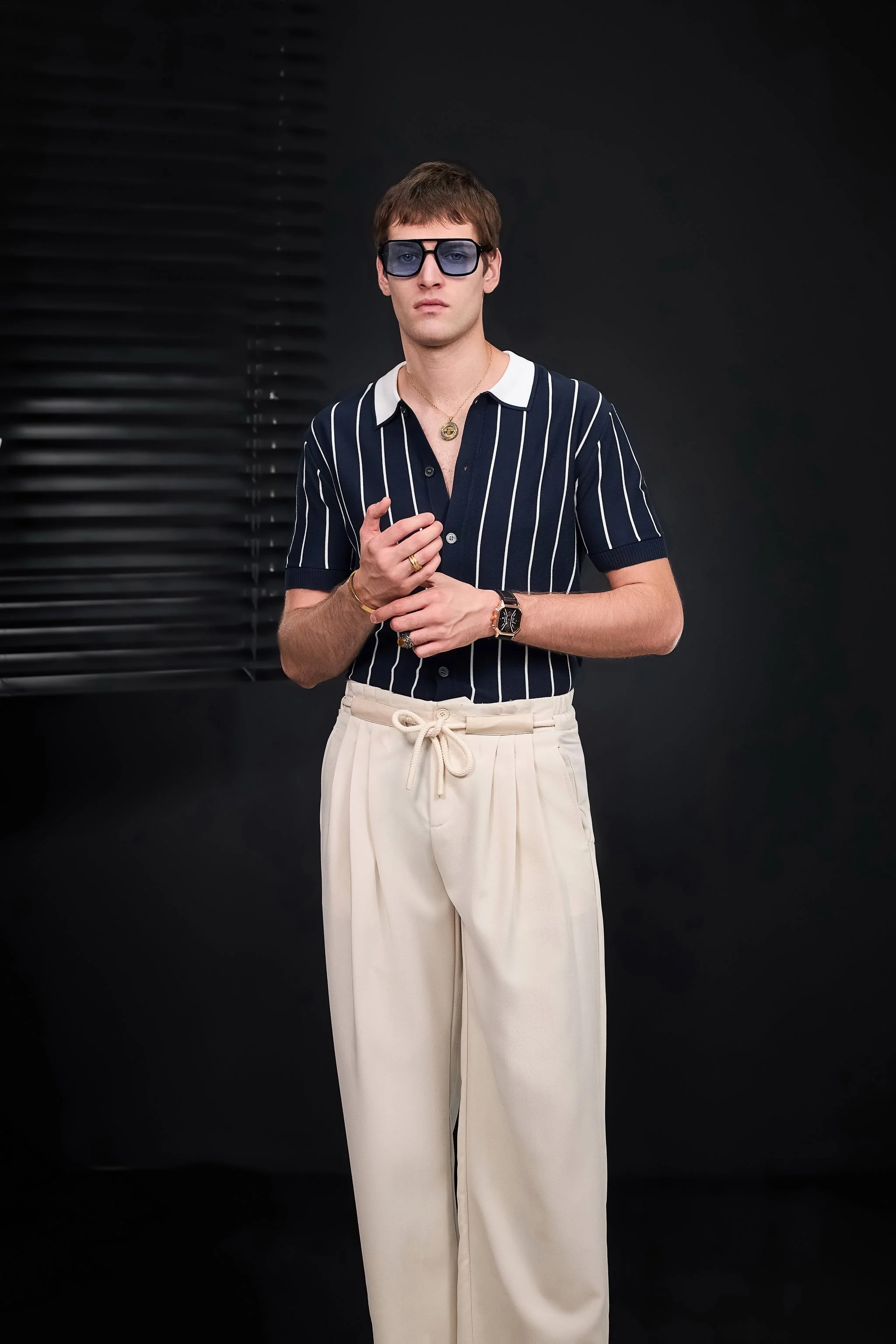 ModStripe Knit Shirt NAVY/WHITE - Image 9