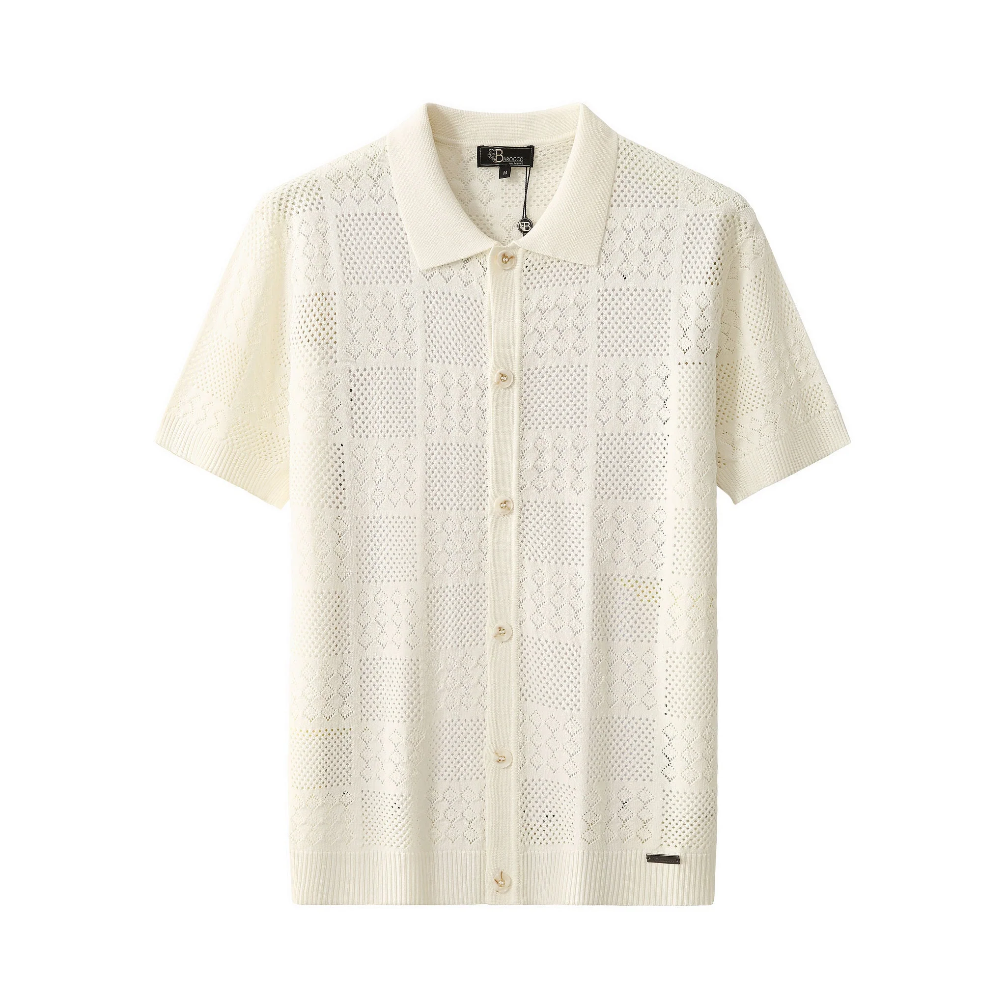 Monaco Mesh Knit SS Shirt IVORY