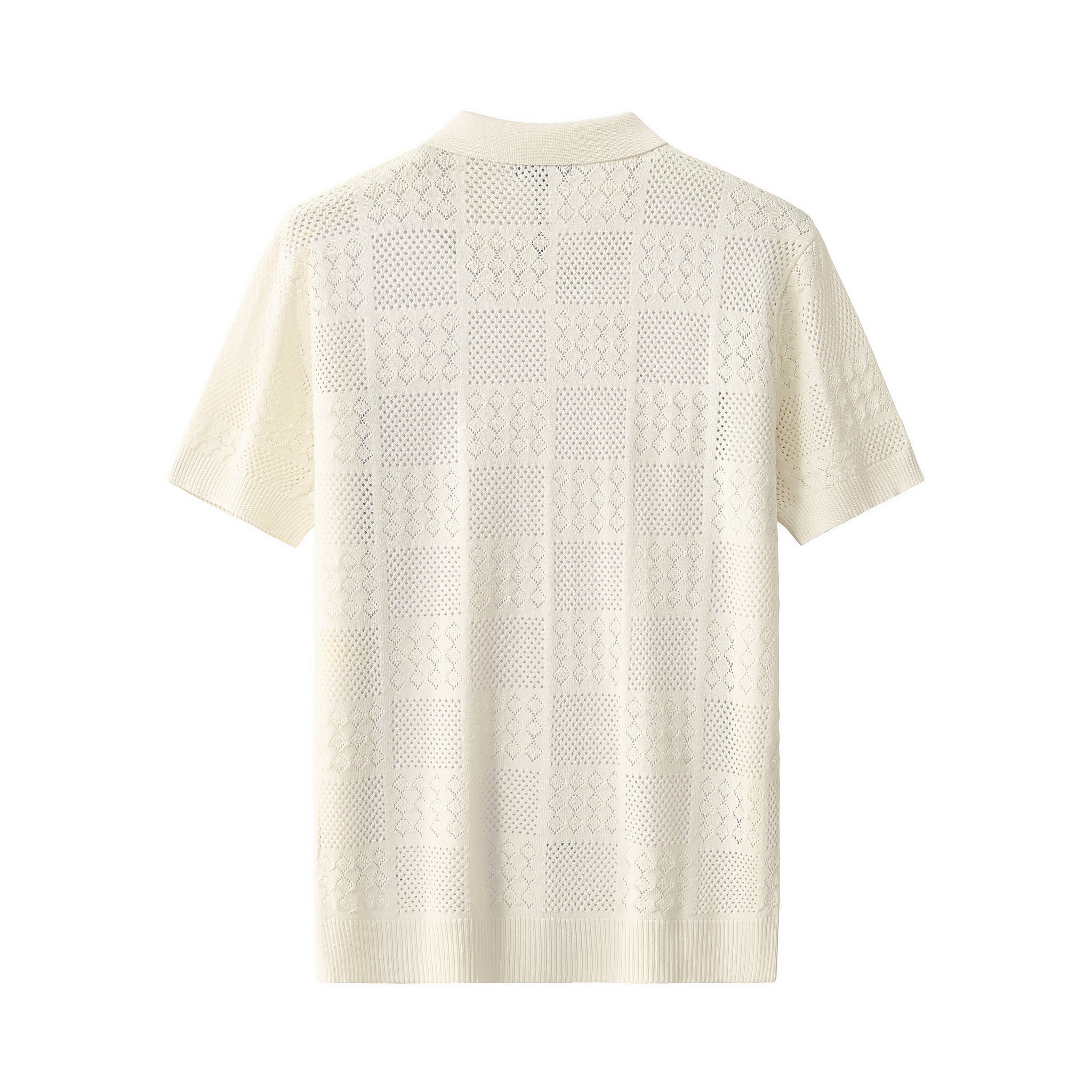 Monaco Mesh Knit SS Shirt IVORY - Image 2