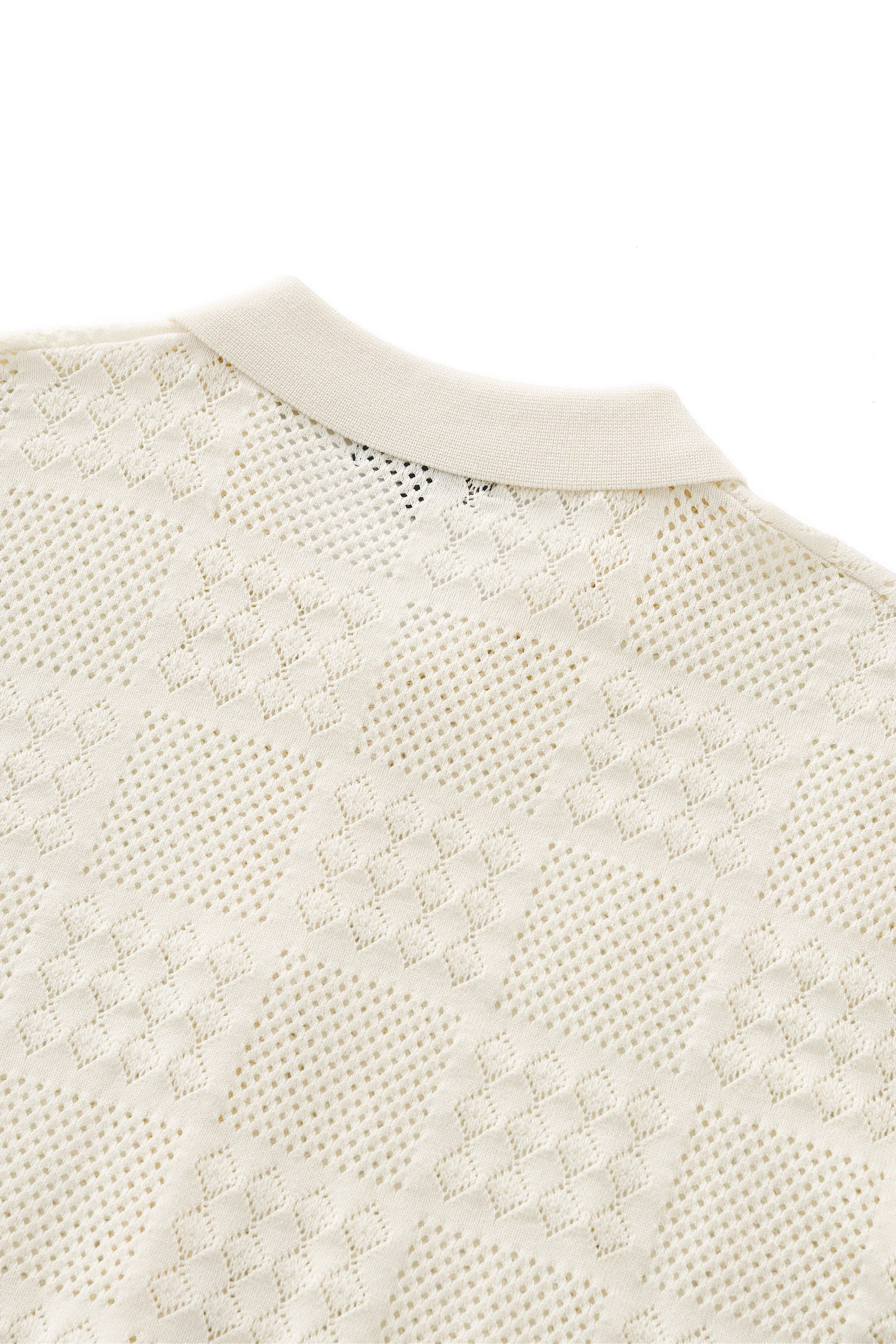 Monaco Mesh Knit SS Shirt IVORY - Image 5