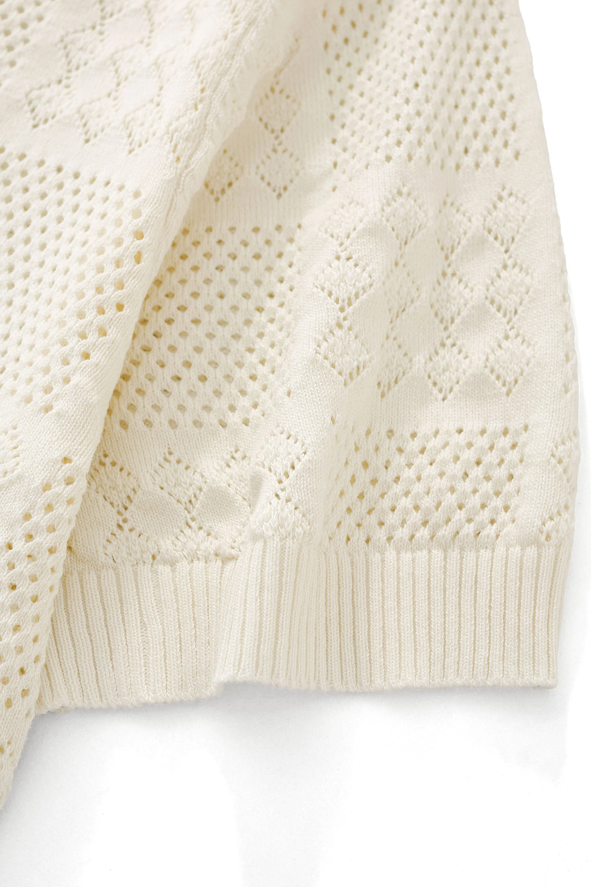 Monaco Mesh Knit SS Shirt IVORY - Image 6