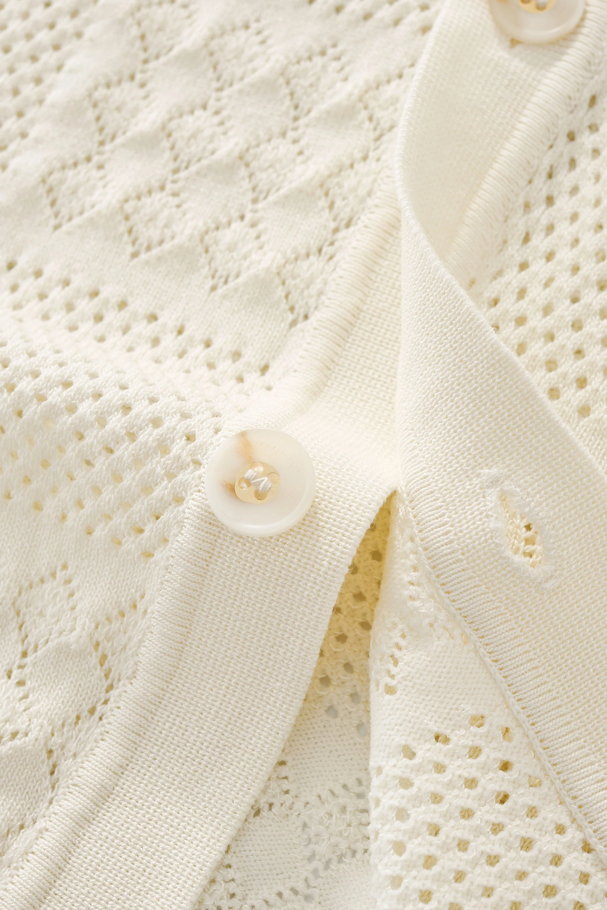 Monaco Mesh Knit SS Shirt IVORY - Image 7