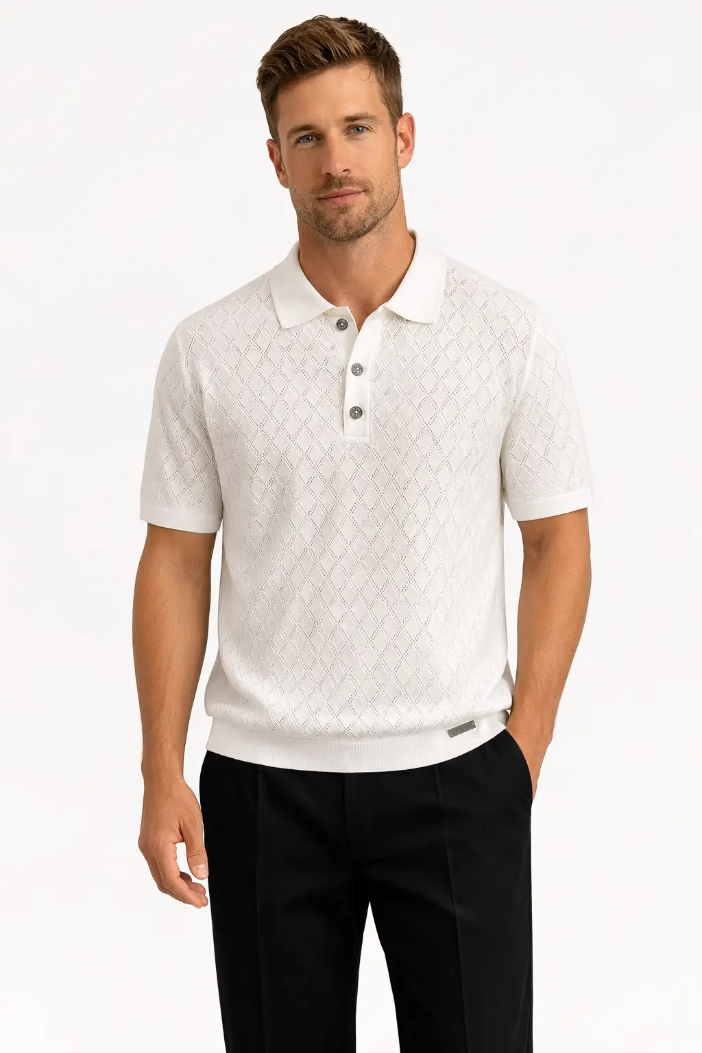 Monarch Knit Polo IVORY - Image 2