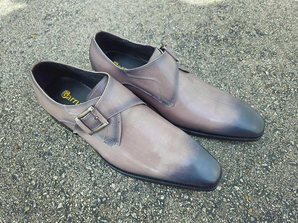 Monk Strap Buckle Leather Shoes - Image 5