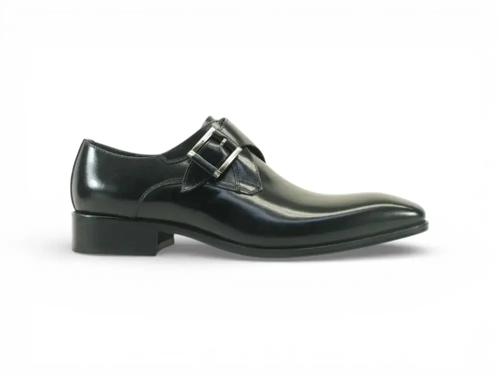 Monk Strap Buckle Leather Shoes - Image 8