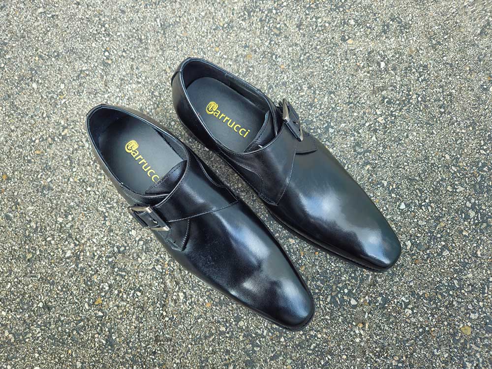 Monk Strap Buckle Leather Shoes - Image 9