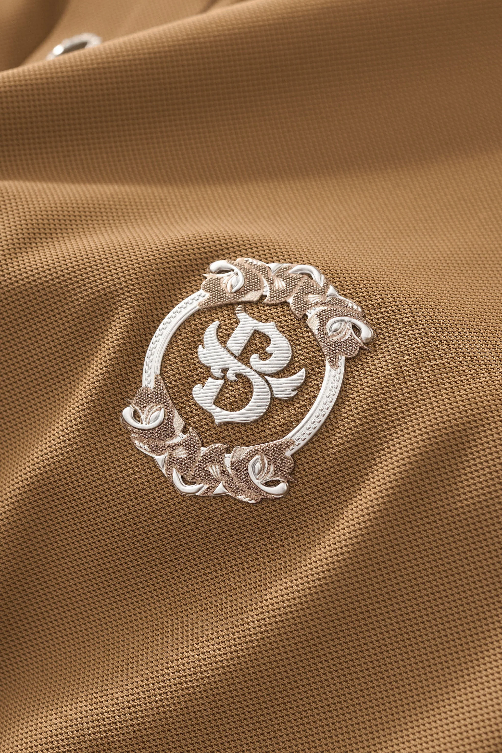 Monogram Trim Performance Polo - El baron KHAKI - Image 6