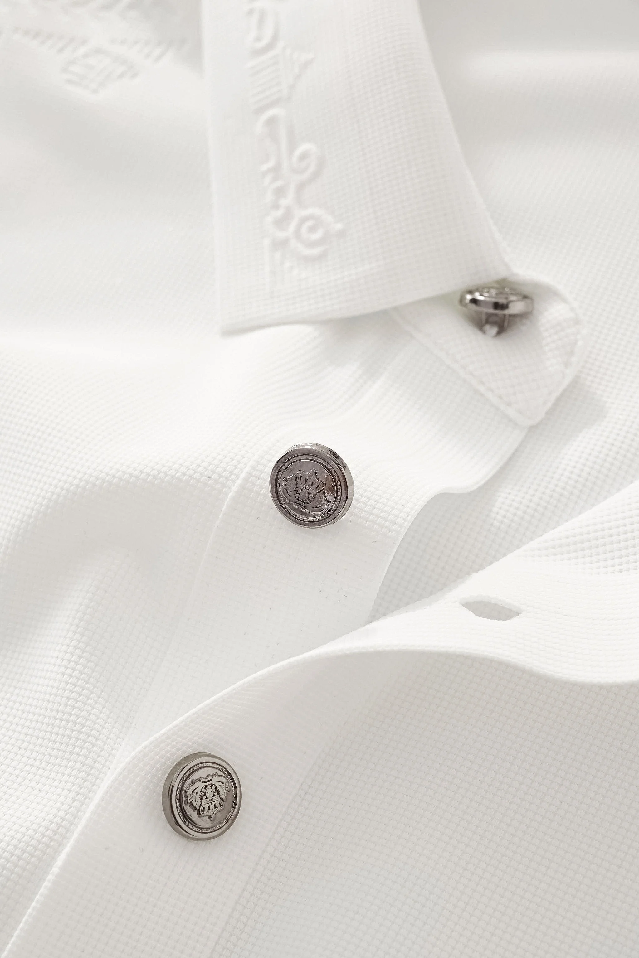 Ornate Trim Polo WHITE - Image 7