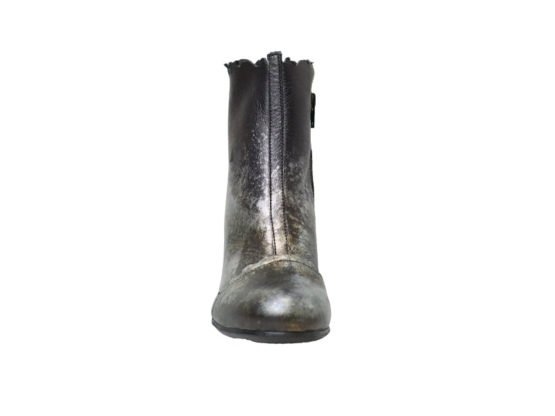 Papucei Ladies Silver Distressed Leather Ankle Boots - Image 2