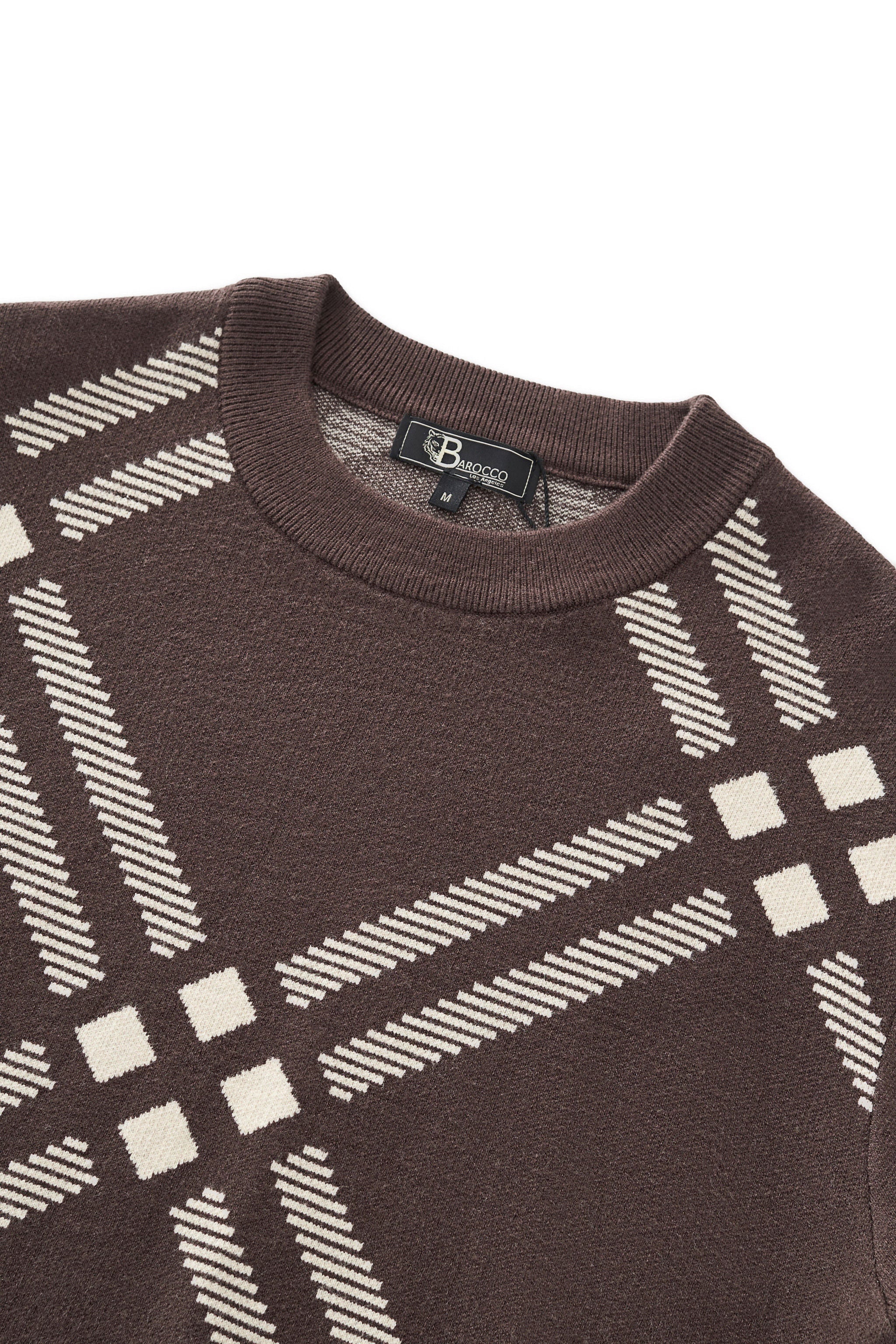Paramount Lattice Knit LS BROWN - Image 4
