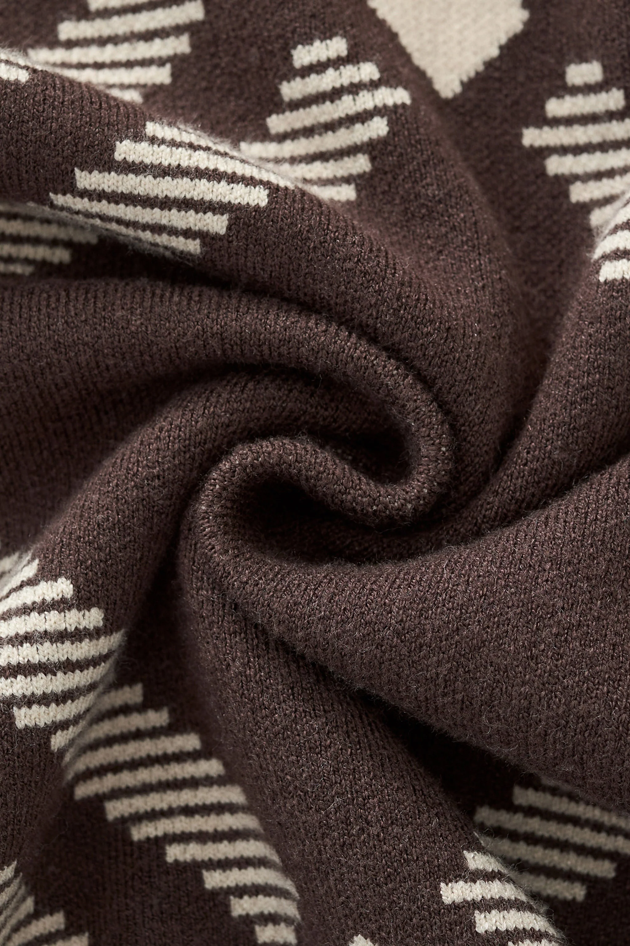 Paramount Lattice Knit LS BROWN - Image 9