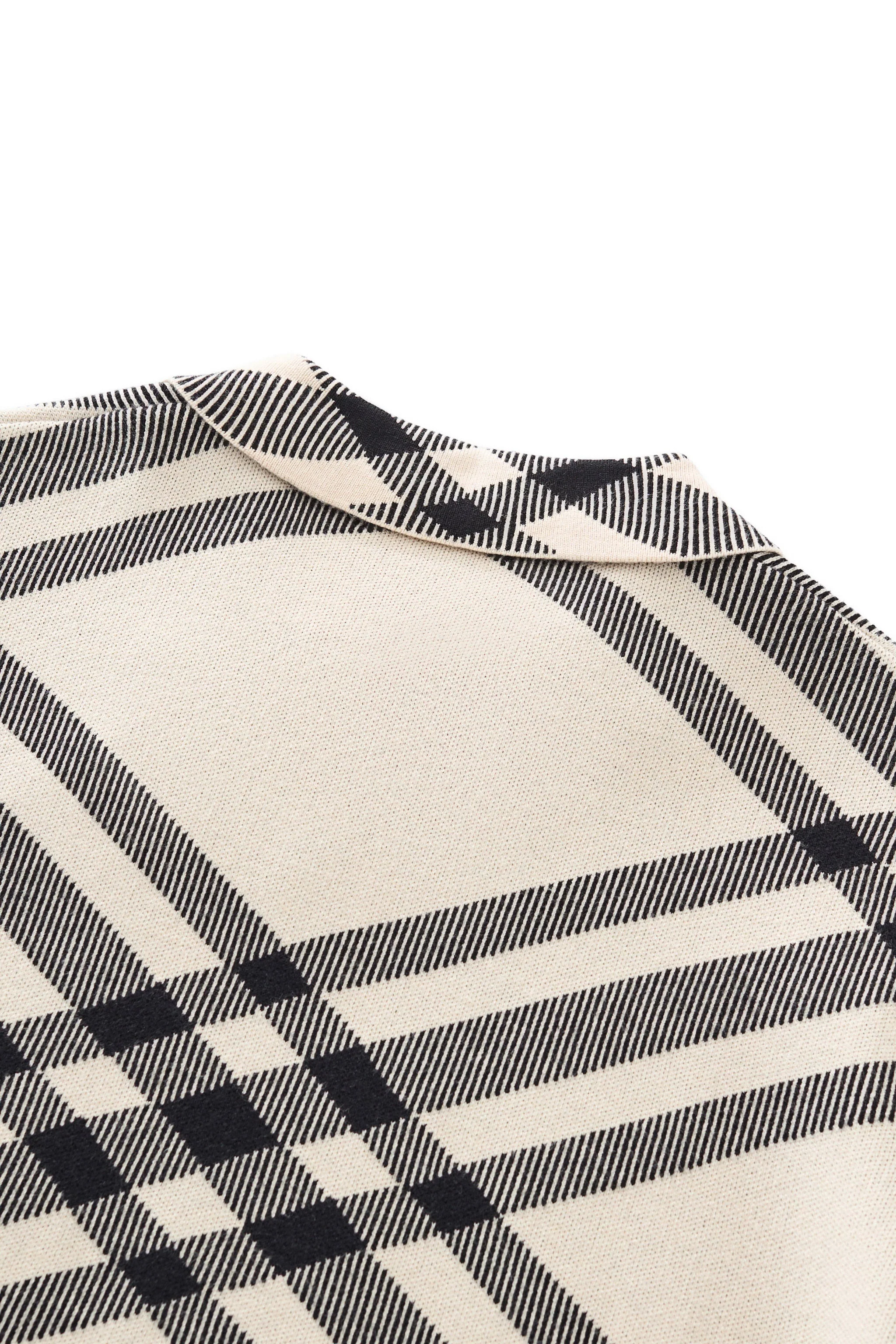 Paramount Lattice Knit Polo LS IVORY - Image 6