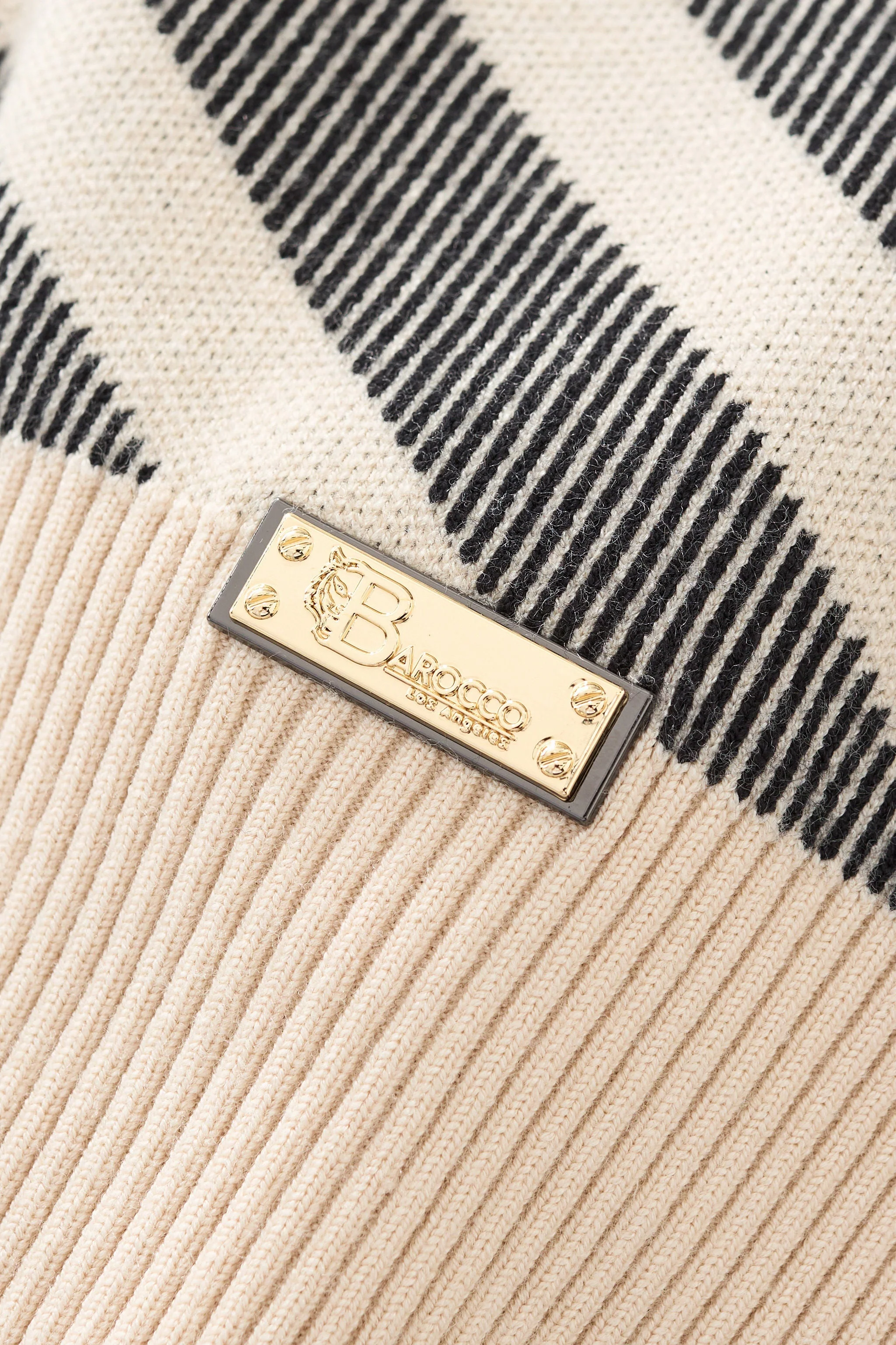 Paramount Lattice Knit Polo LS IVORY - Image 8