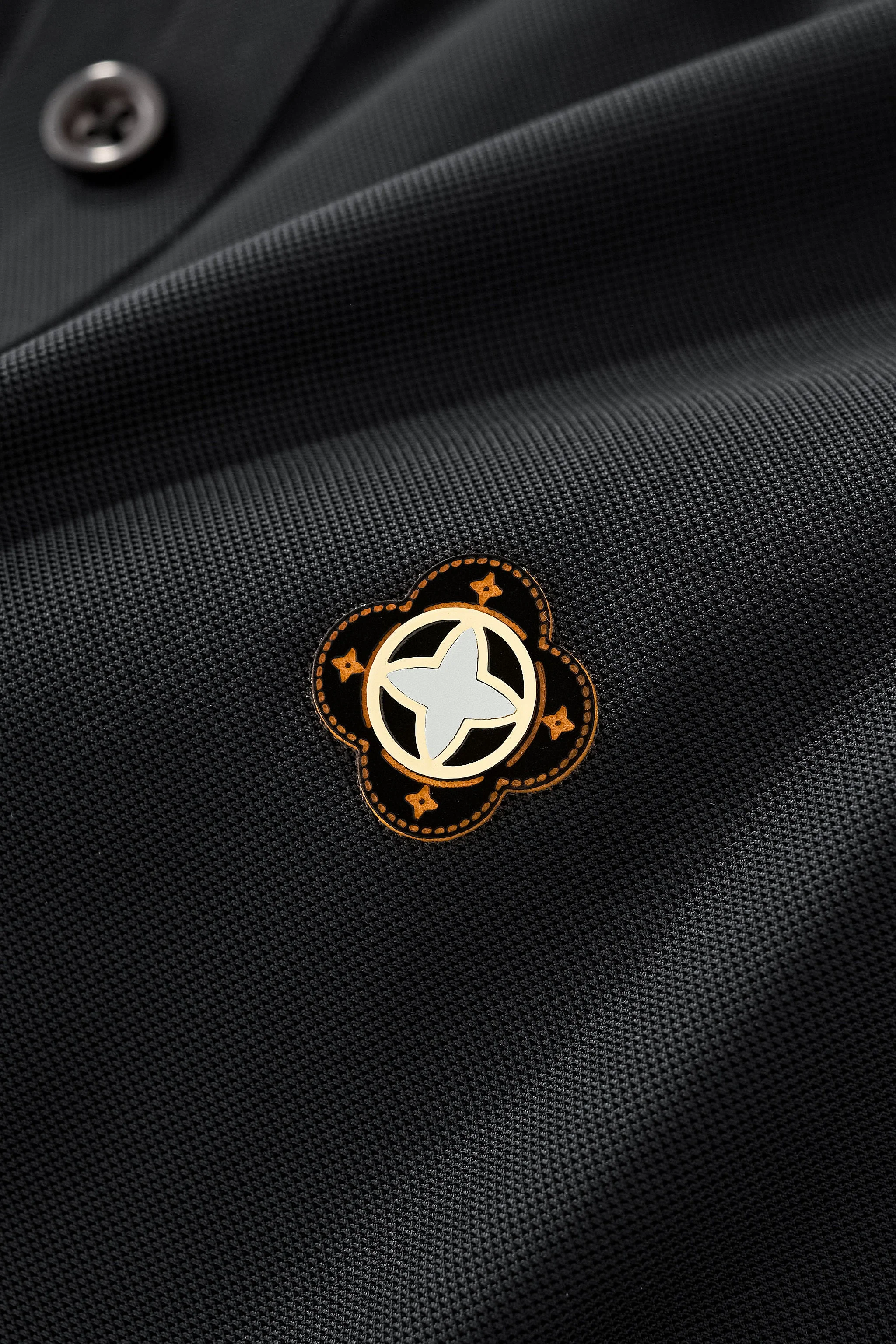 Pattern Trim Performance Polo – El Baron BLACK - Image 6
