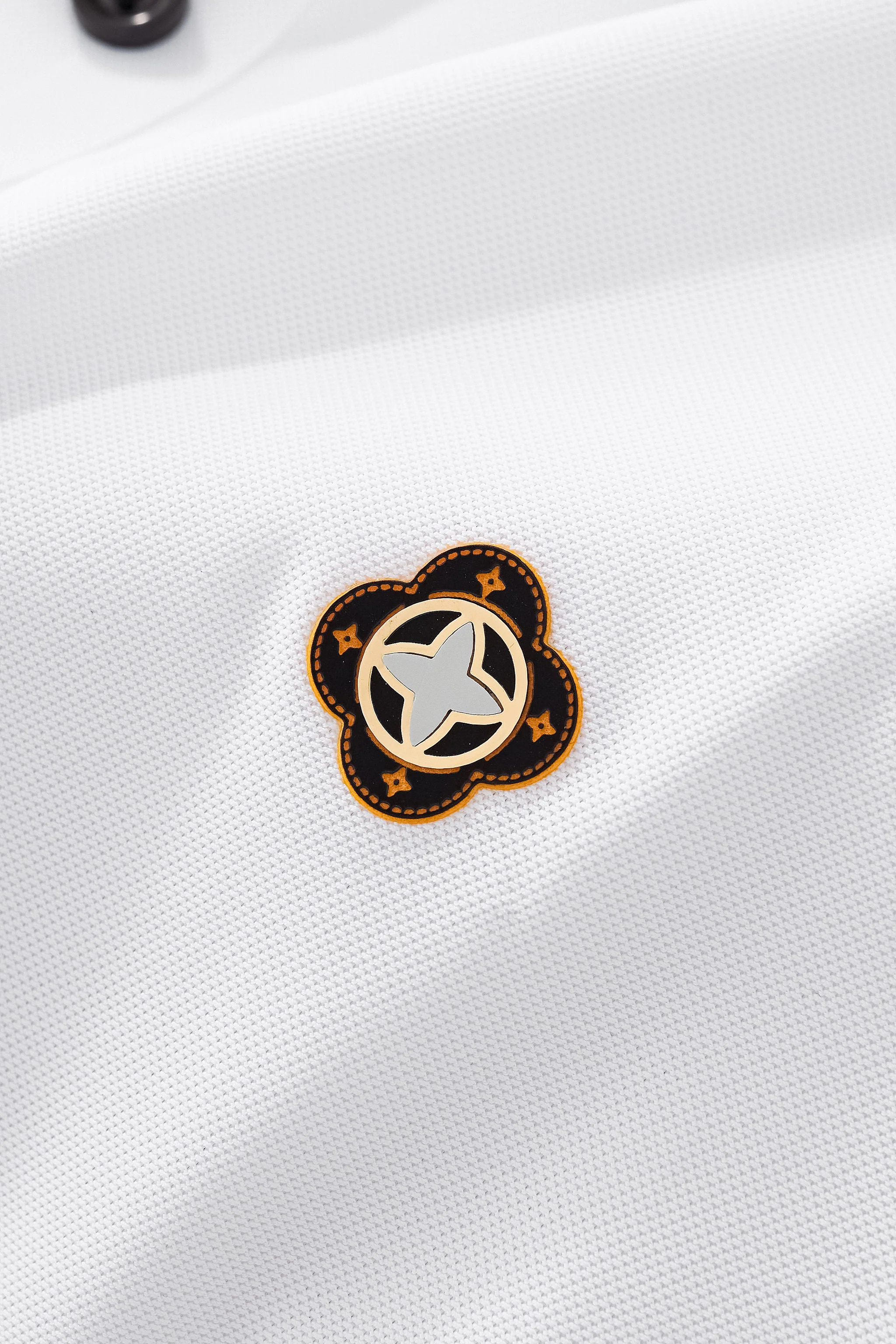 Pattern Trim Performance Polo – El Baron WHITE - Image 6