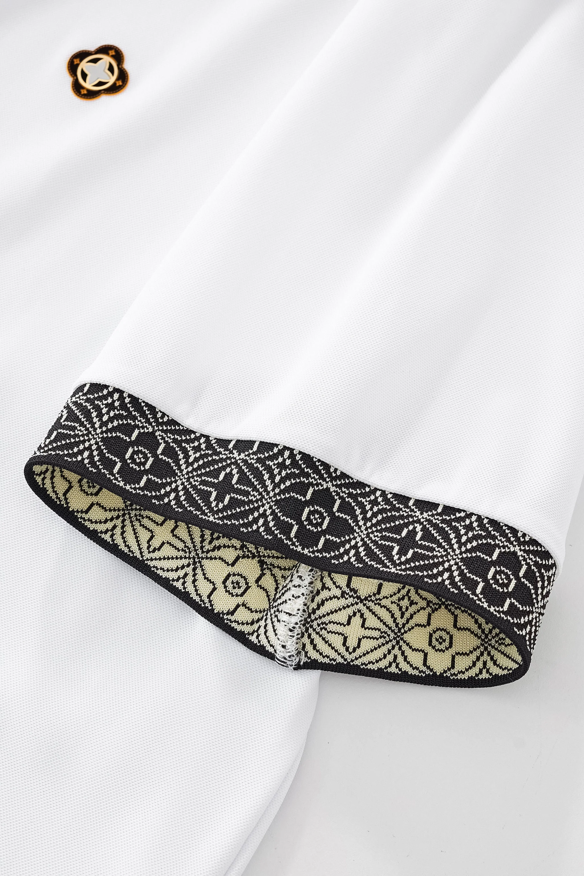 Pattern Trim Performance Polo – El Baron WHITE - Image 7