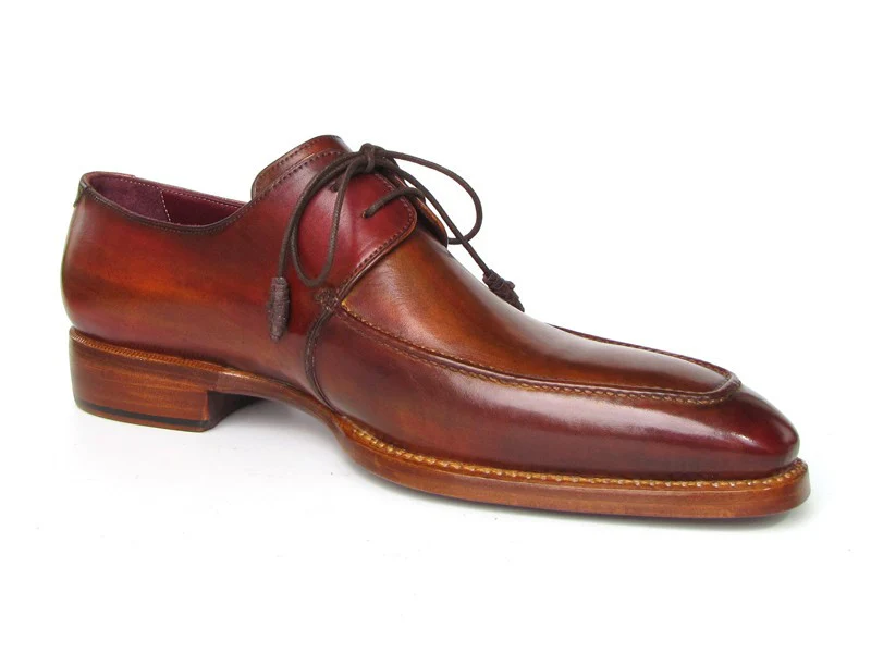 Paul Parkman Brown Goodyear Welted Square Toe Apron Derby Shoes - Image 3