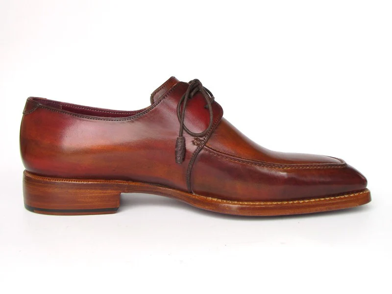 Paul Parkman Brown Goodyear Welted Square Toe Apron Derby Shoes - Image 4