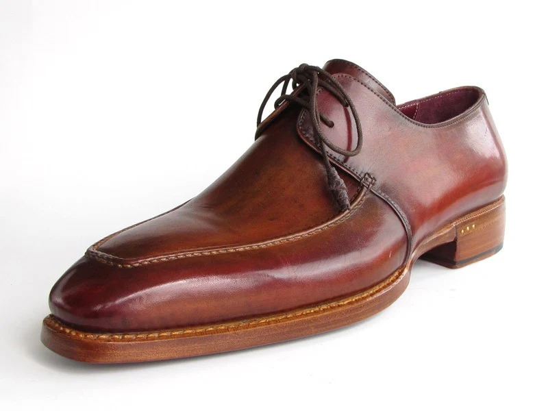 Paul Parkman Brown Goodyear Welted Square Toe Apron Derby Shoes - Image 8