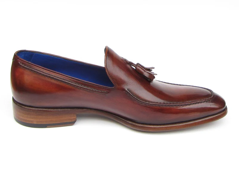 Paul Parkman Brown Leather Upper And Leather Sole Tassel Loafer - Image 4