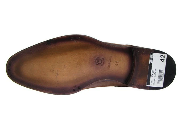 Paul Parkman Double Monkstrap Captoe Dress Shoe- Brown/ Beige Suede Upper And Leather Sole - Image 7