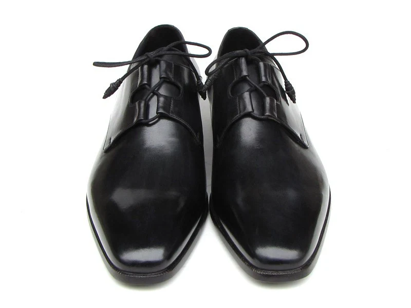 Paul Parkman Ghillie Lacing Plain Toe Black Shoes - Image 6