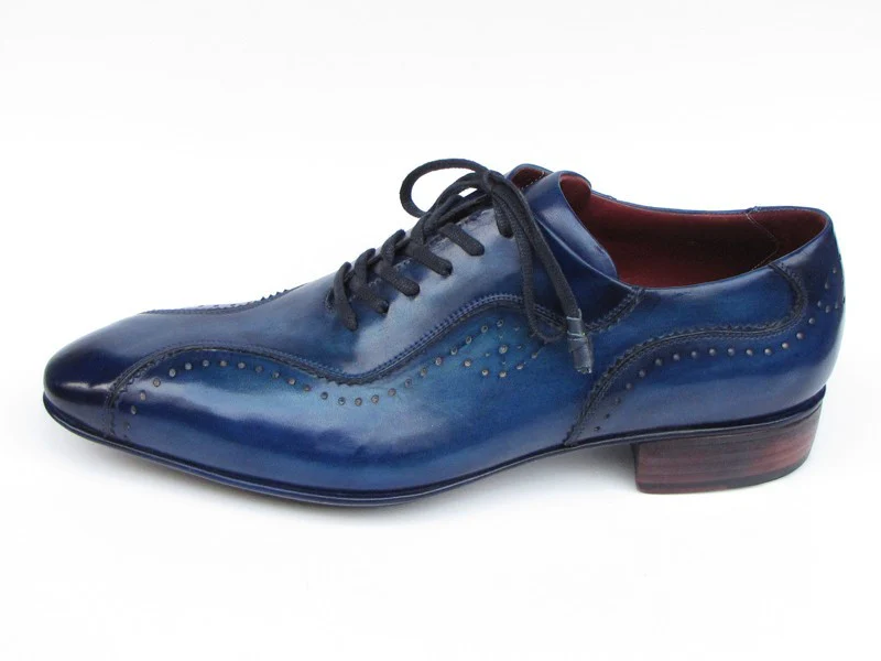 Paul Parkman Handmade Lace-Up Casual Blue Shoes - Image 6