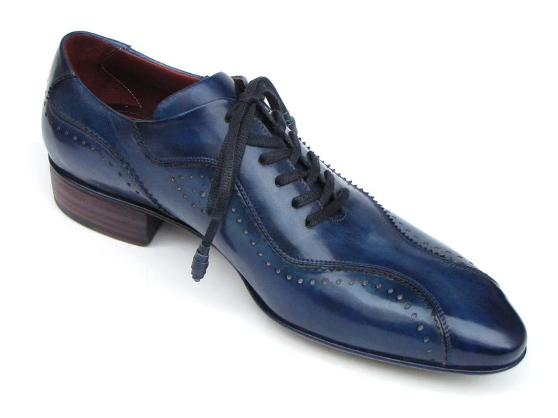 Paul Parkman Handmade Lace-Up Casual Blue Shoes - Image 8