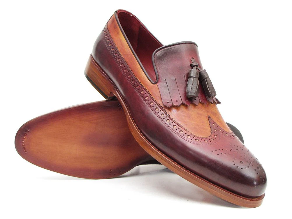 Paul Parkman Kiltie Tassel Loafer Tobacco & Bordeaux - Image 4